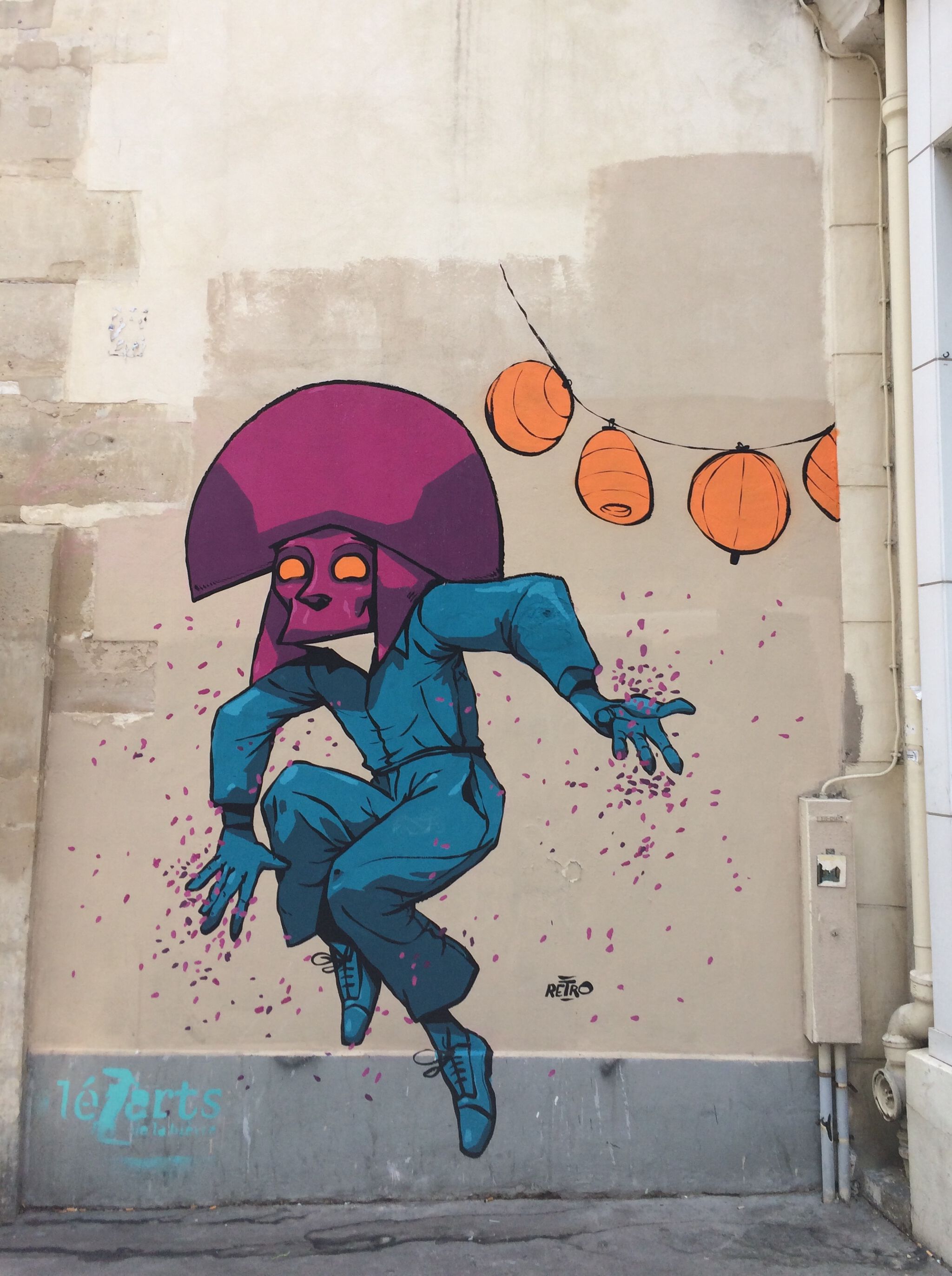 RETRO aka Retrograffitism&mdash;Lampions, confettis et danseur masqué