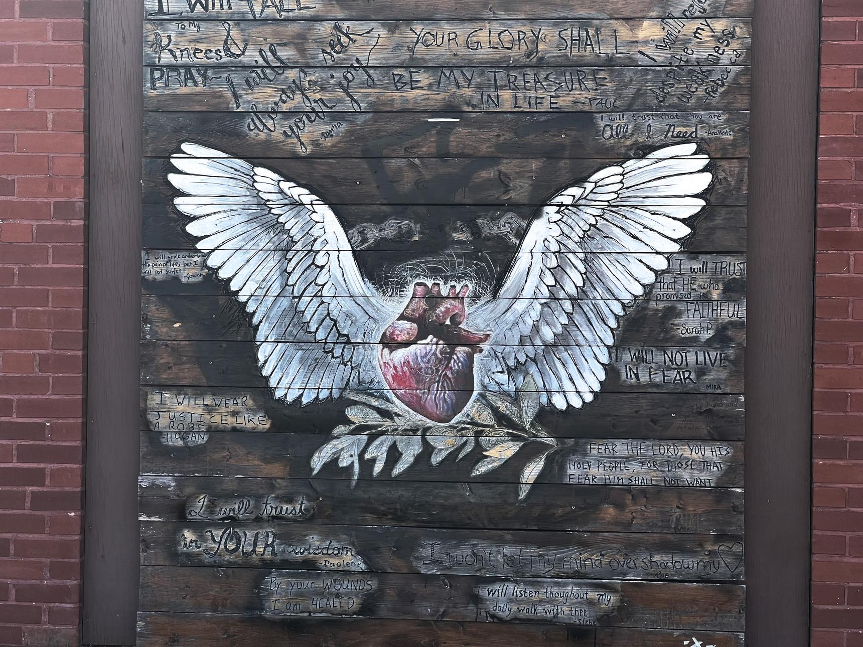 Connor Cantelon—Knox church anatomical heart with Angel Wings