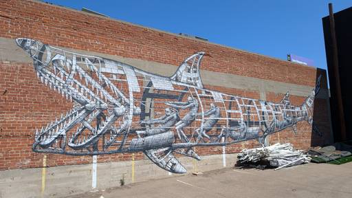 A Mechanical Shark Mural