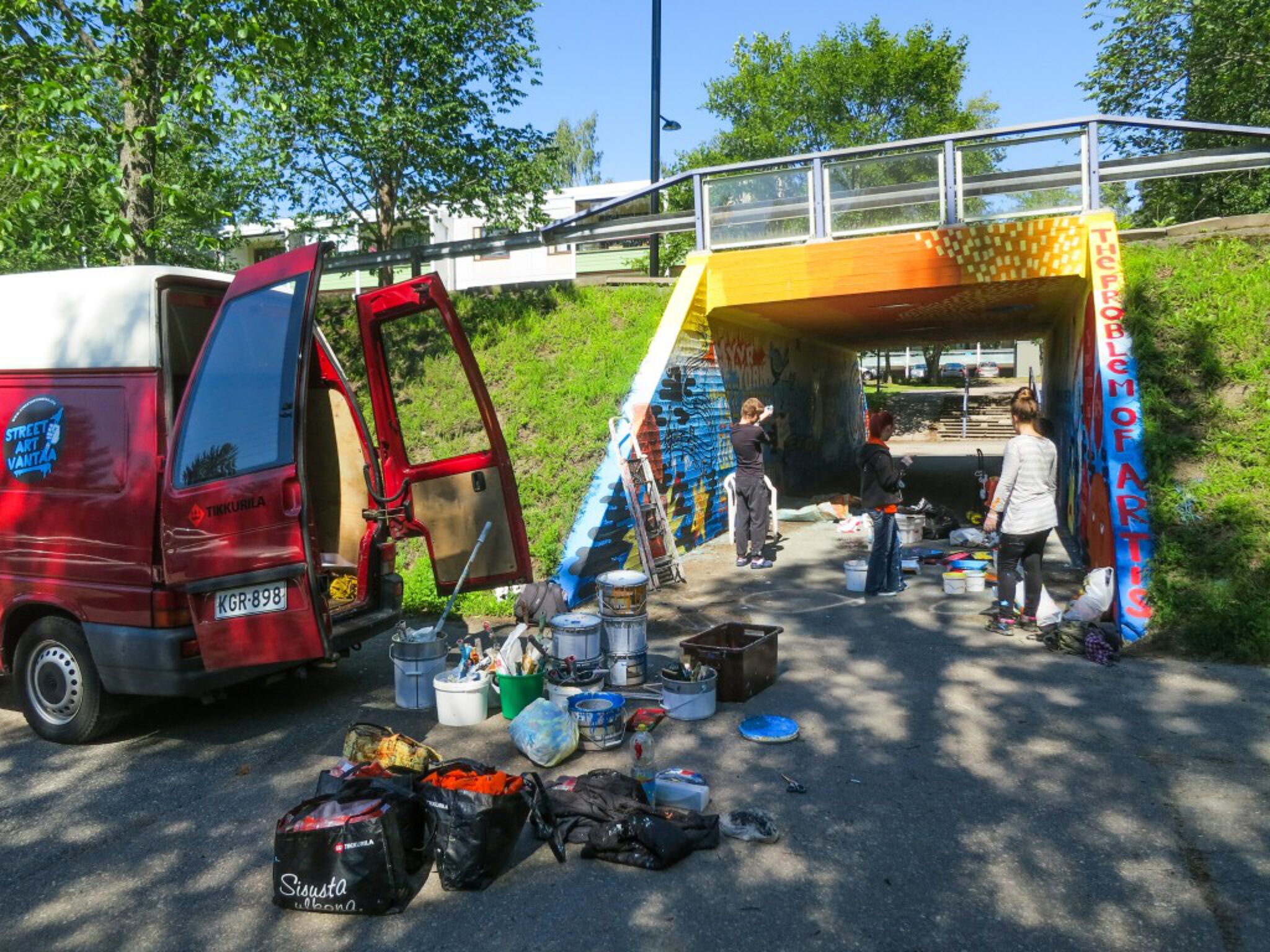Street Art Vantaa&mdash;Workshop tunnel with local school