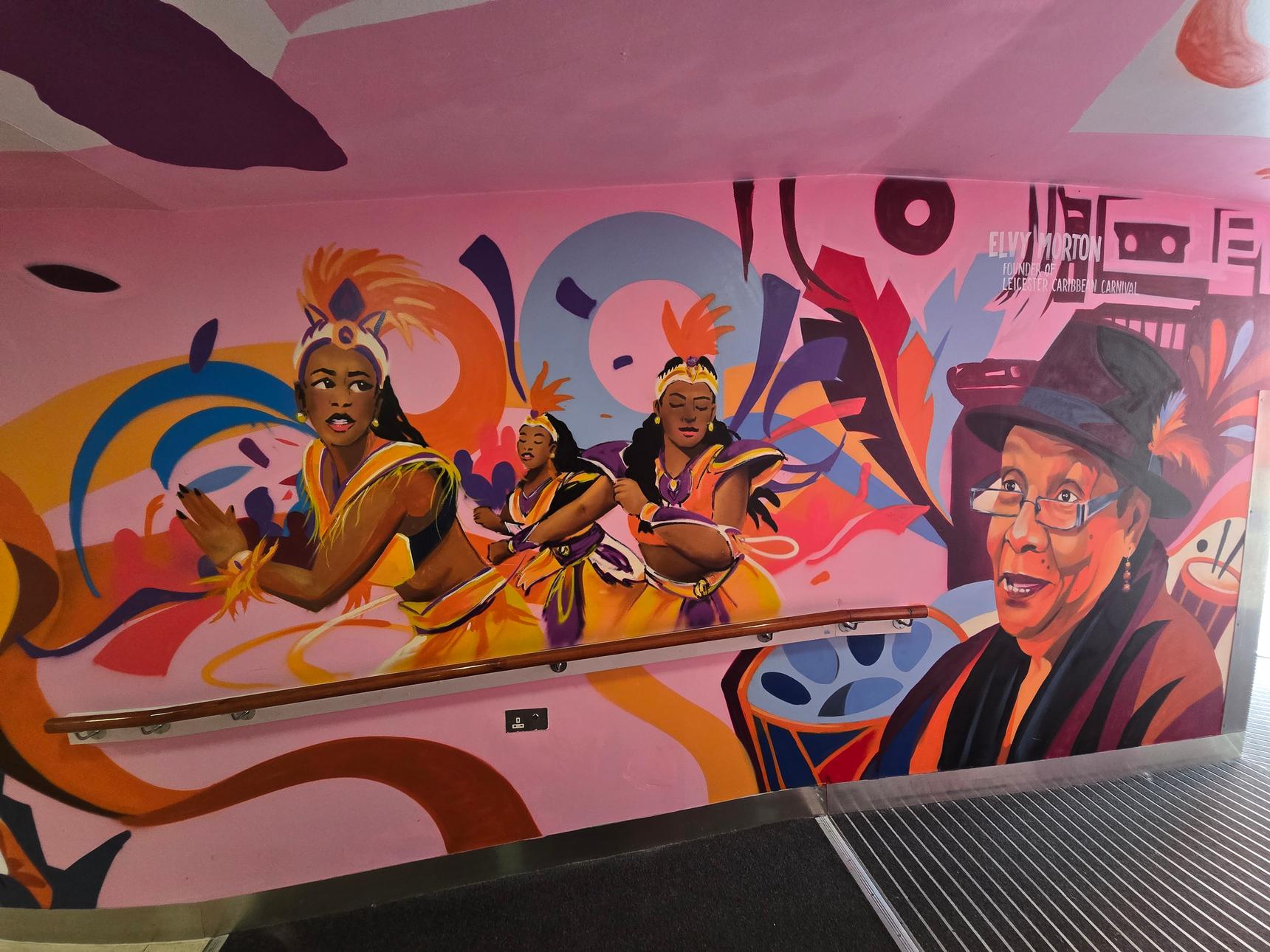 Graffwerk —Highcross Rooftop Carpark Access Corridor Mural
