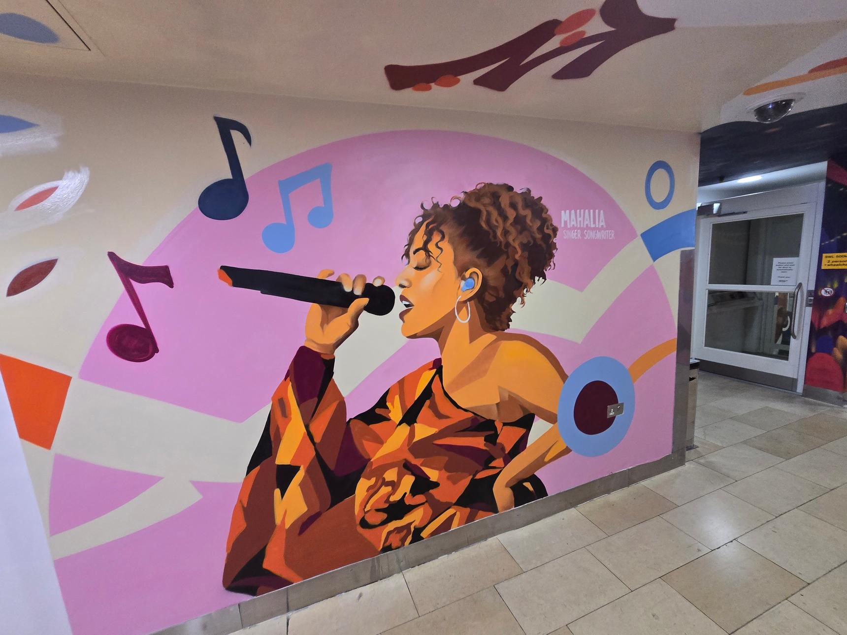 Graffwerk —Highcross Rooftop Carpark Access Corridor Mural