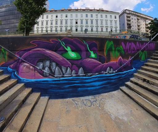 Huge Crocodile Mural - Graffiti Character