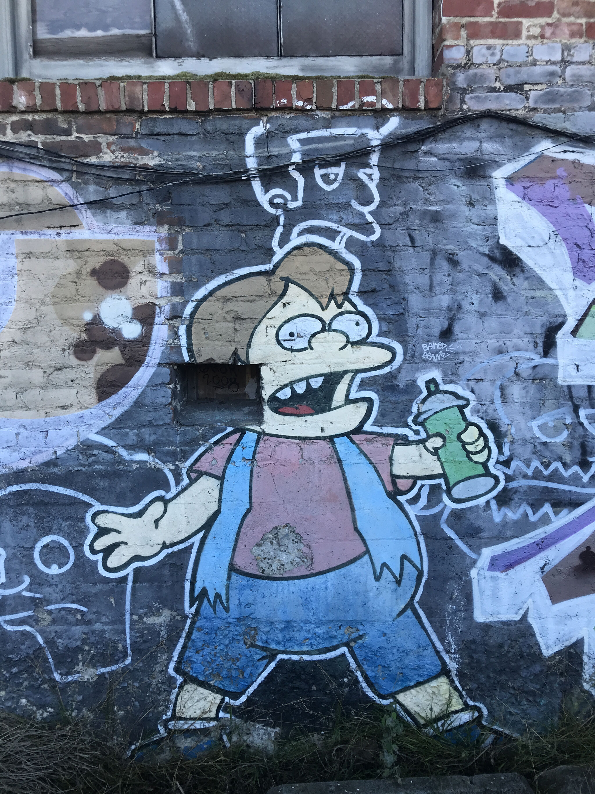 Pastime, Diet, Erupto, Curve&mdash;The Simpsons as graffiti characters