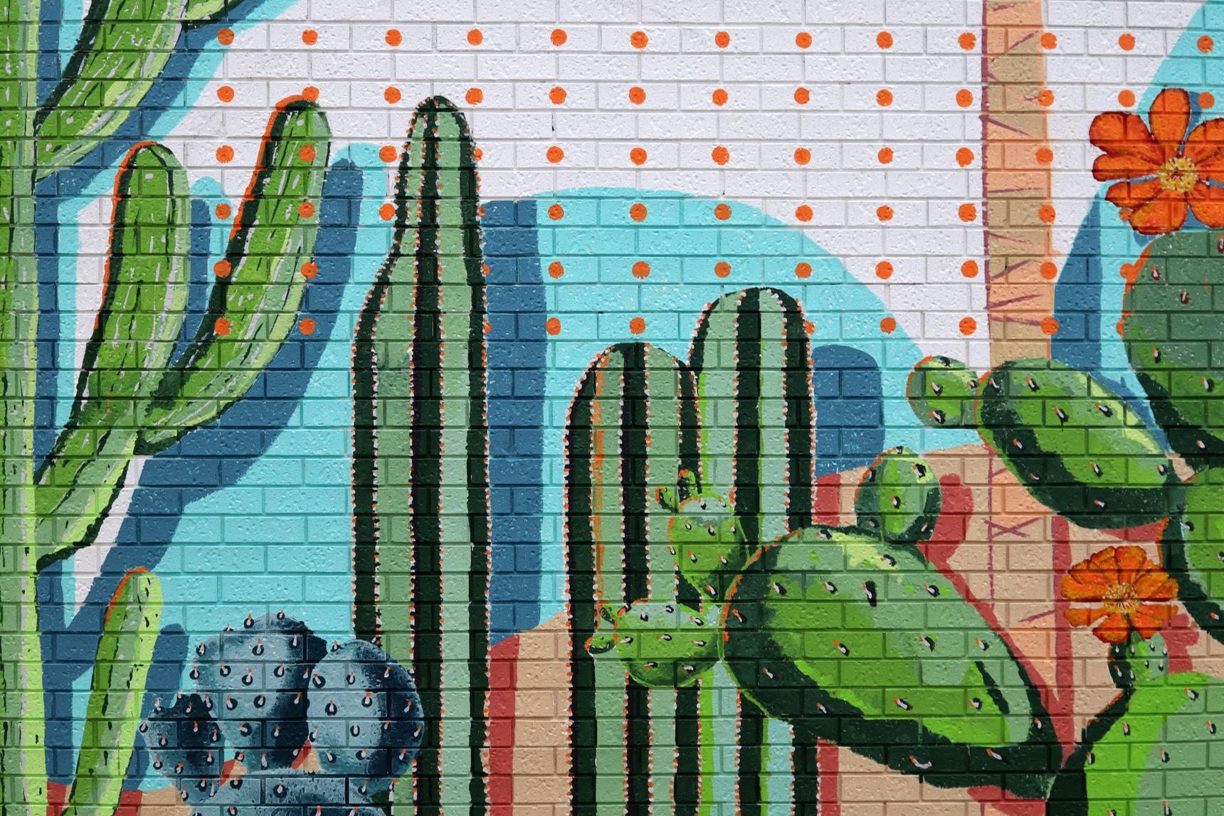 Lara Allport, M-lon, The Drawing Arm—Palm Springs Scandustrial Mural