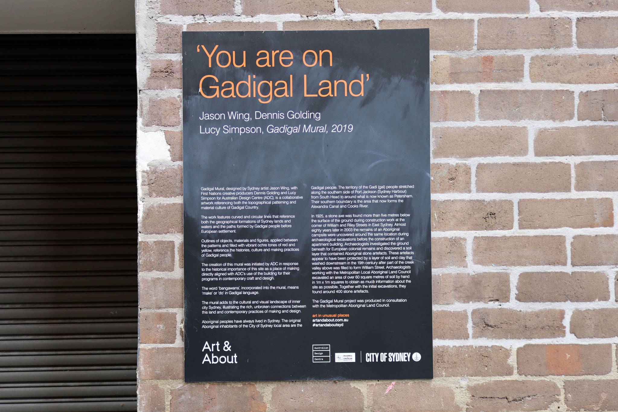 Jason Wing, Dennis Golding, Lucy Simpson&mdash;Gadigal Mural