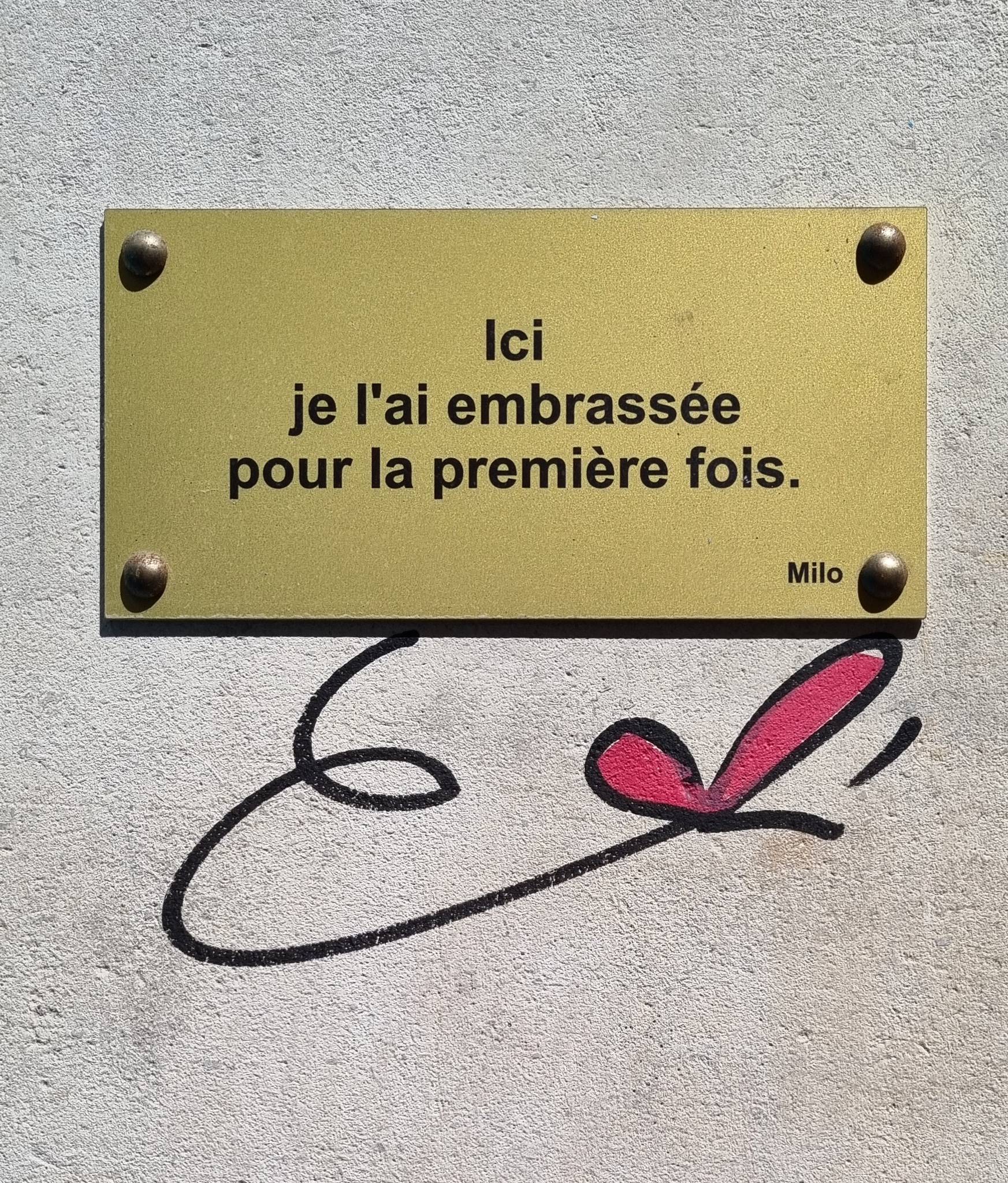 Inlovestreetart, Milo Project&mdash;Ici je l'ai embrassée pour la première fois