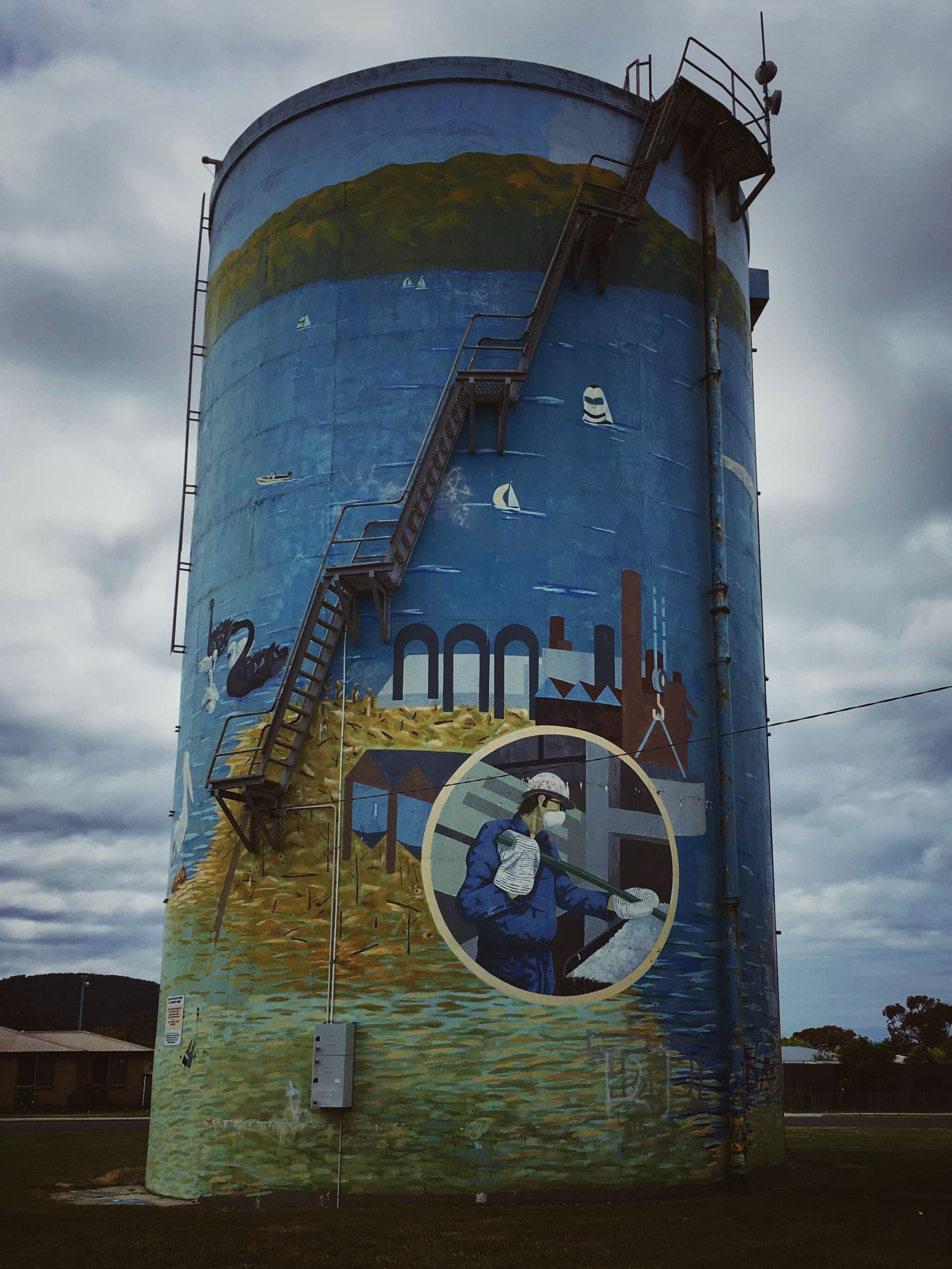 Wayne Hutchins, Diana North, Australian Silo Art Trail&mdash;George Town Water Tower