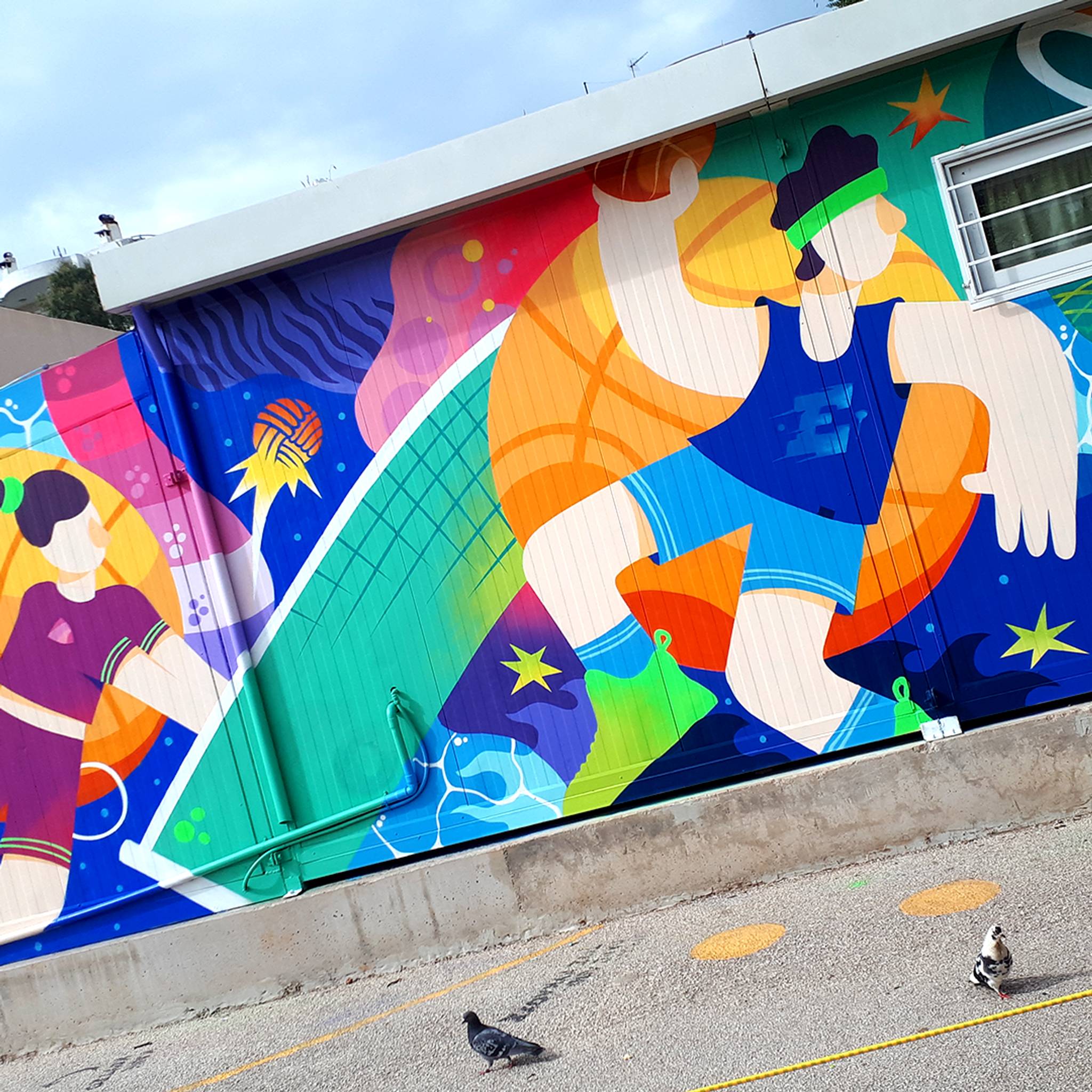 Epsilonartndesign&mdash;Athlete's Assemble Mural - School Graffiti
