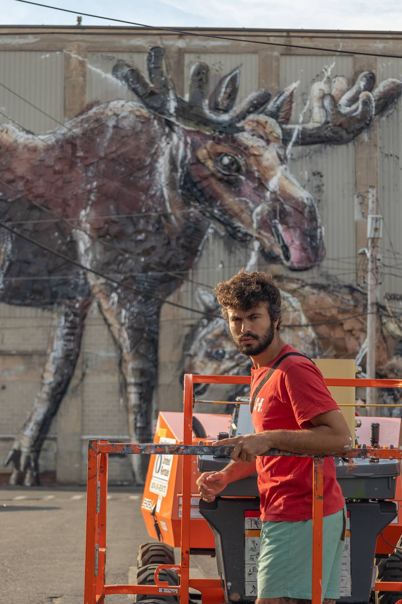 Bordalo ll&mdash;Baby Moose with Father