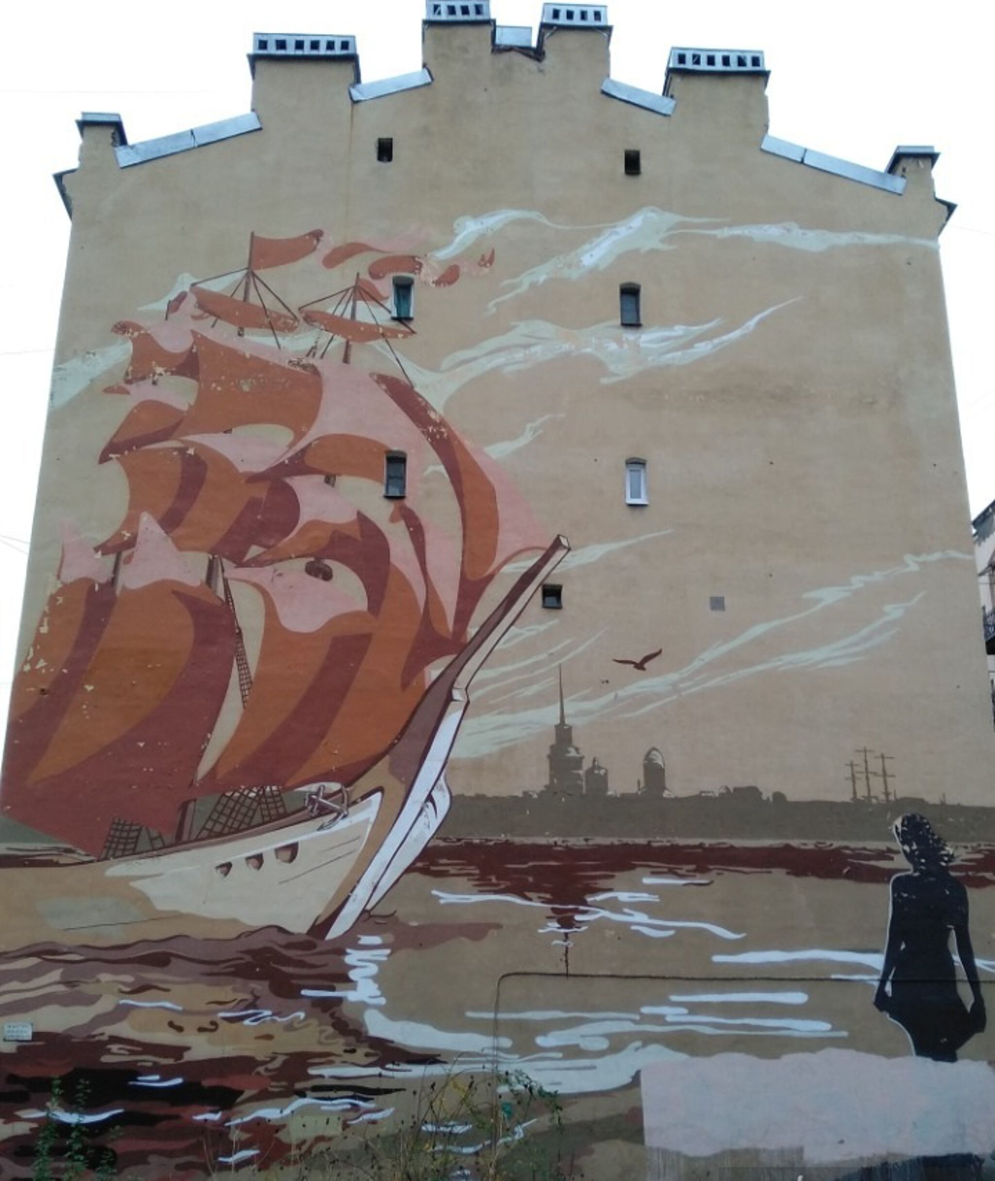 Art Facade&mdash;Scarlet sails or Assol in Saint Petersburg