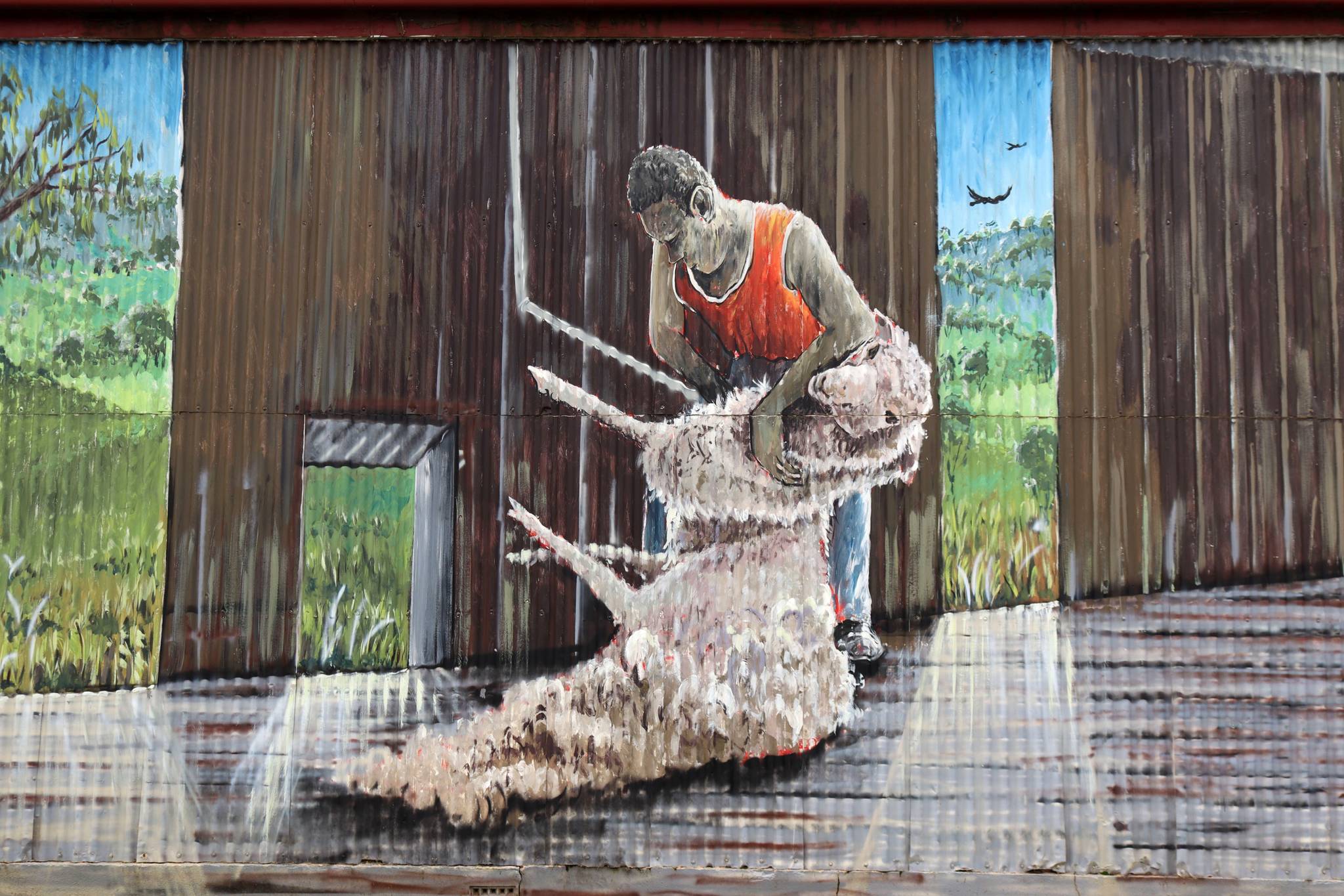 Simon White&mdash;Shearing Mural