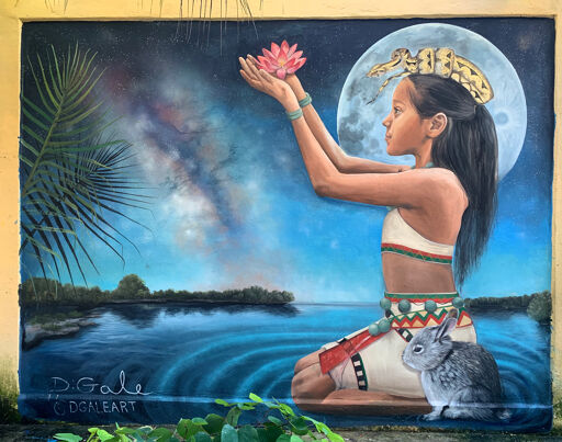 Mayan goddess Lxchel in the Laguna Yal-Ku