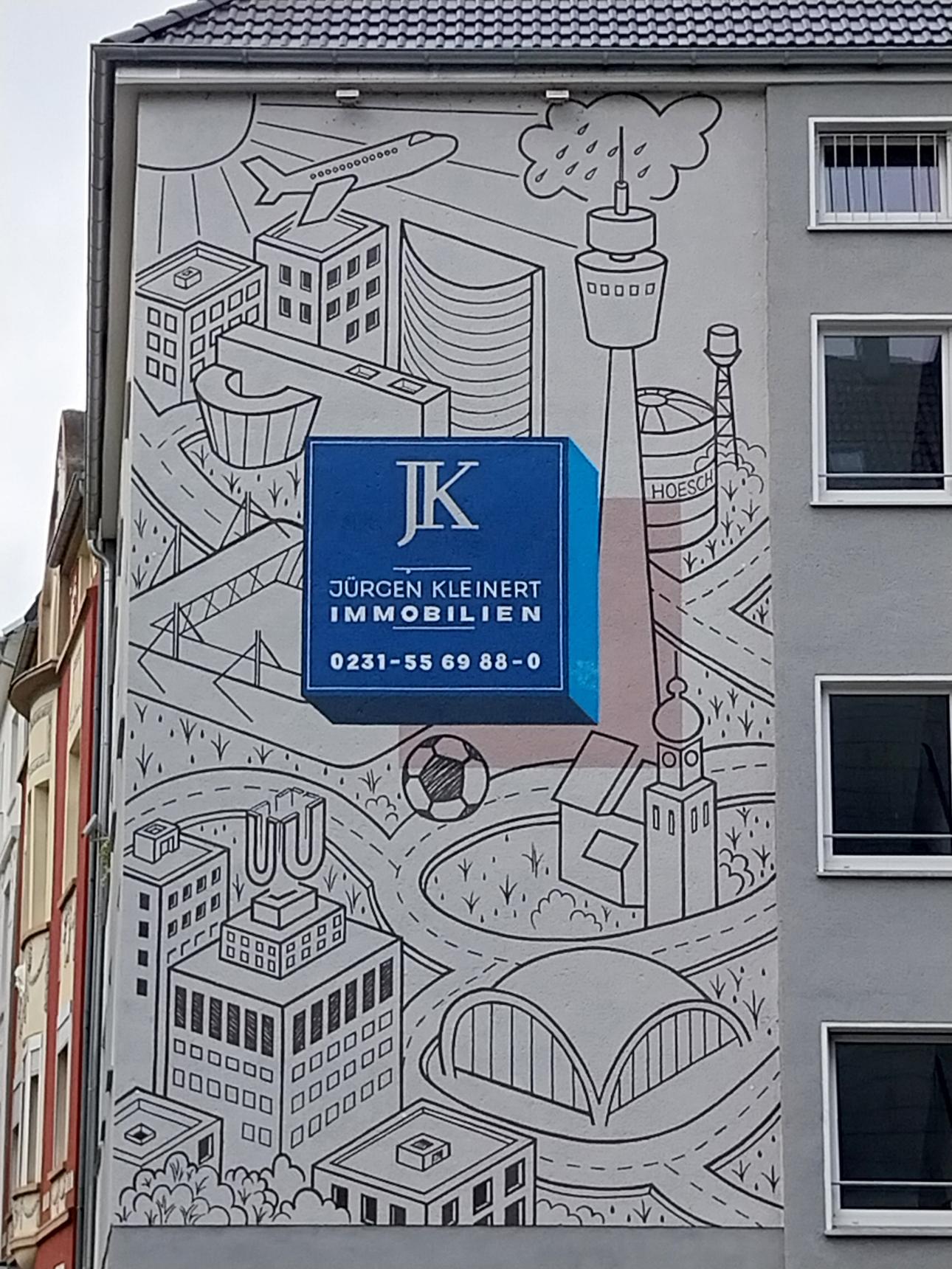 Art Work Building Dortmund Skyline by Unknown - Dortmund - Street Art Cities