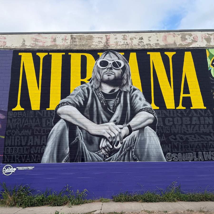 Kurt Cobain - Nirvana by Nik Soupé - Street Art Cities