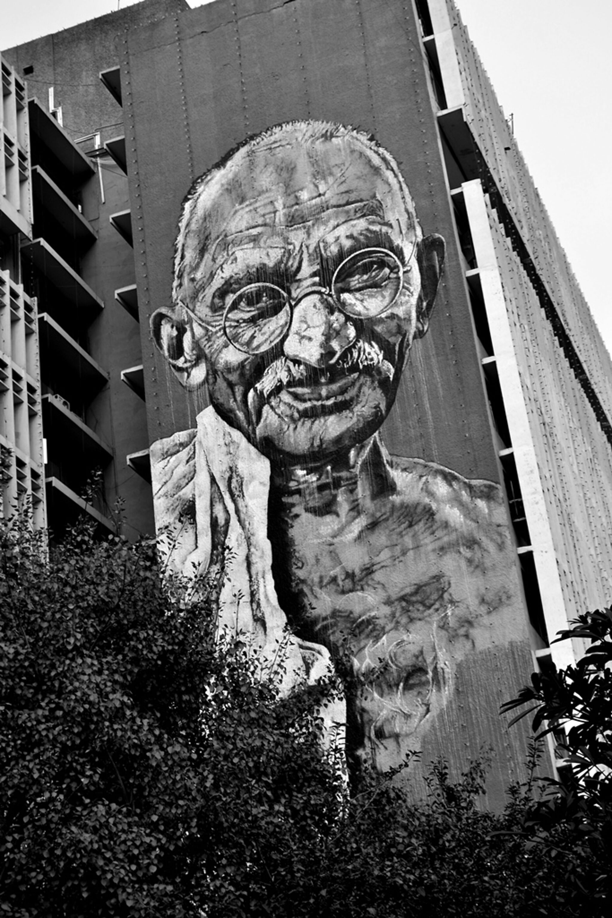 anpu varkey, Hendrik ECB Beikirch&mdash;Mahatma Gandhi - Biggest Mural in Delhi 