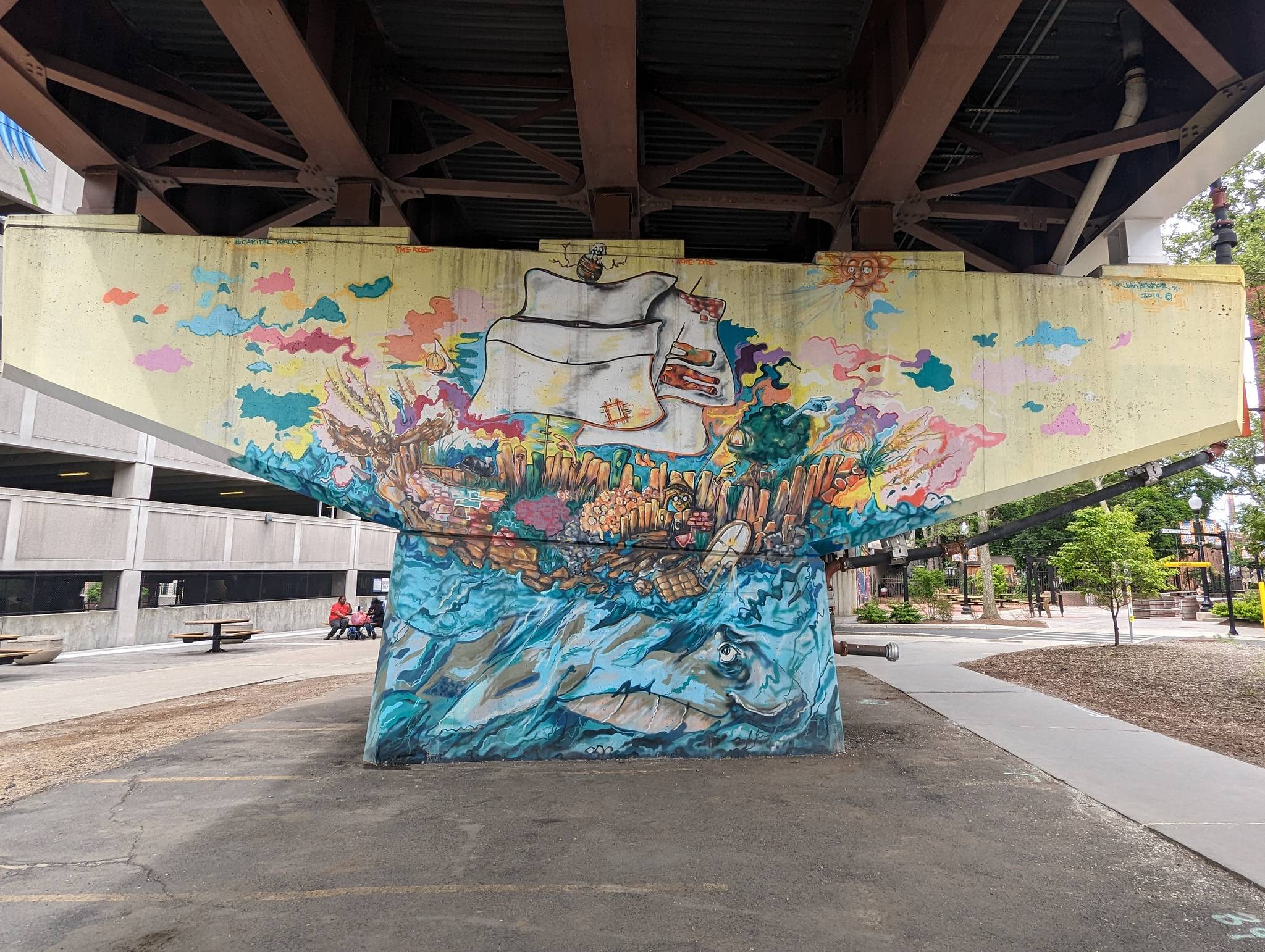 John Breiner&mdash;"Flight" and "Float" (two-sided mural)