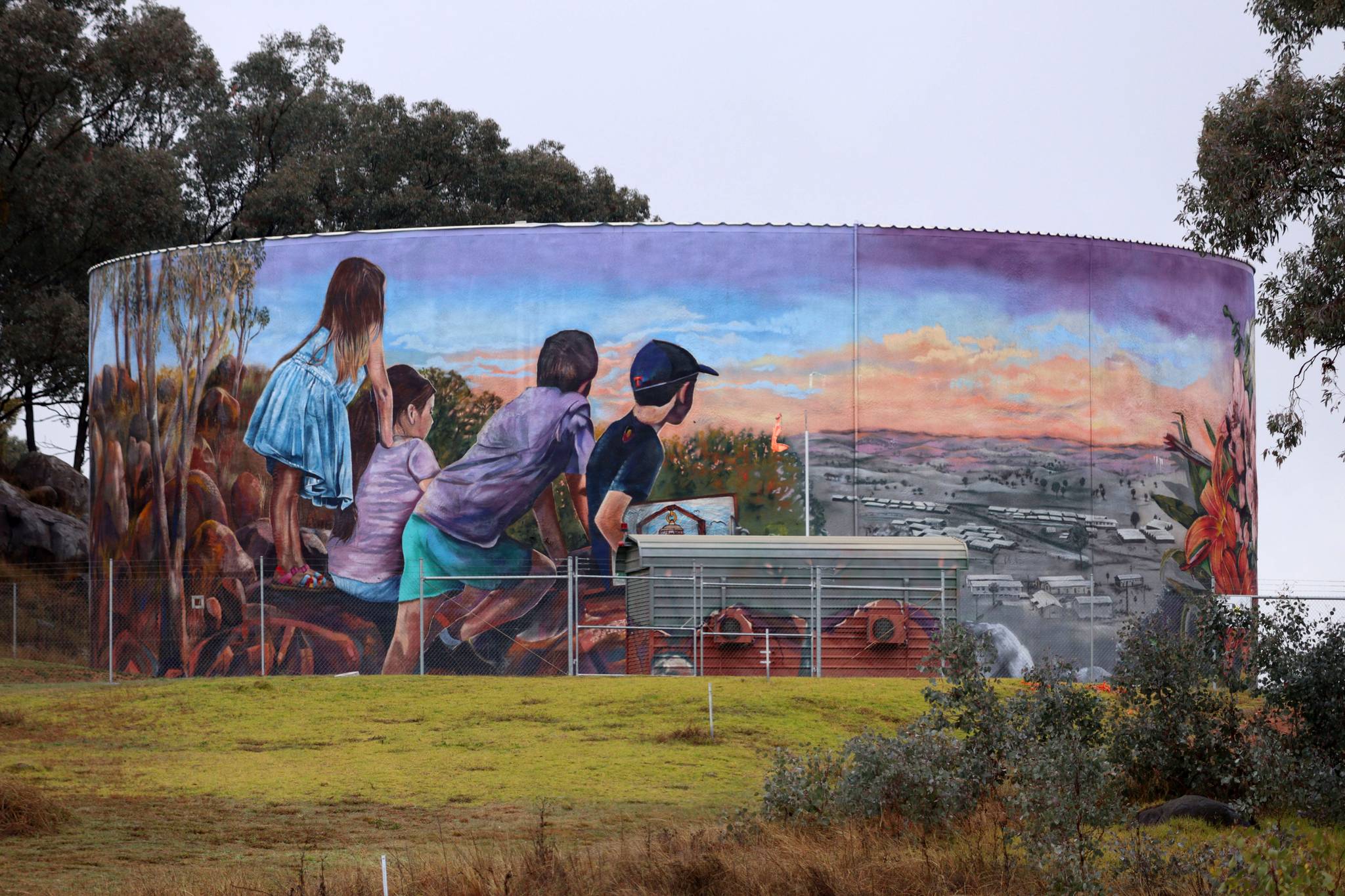 Drapl, The Zookeeper, The Brightsiders&mdash;Cowra POW Water Tank Mural