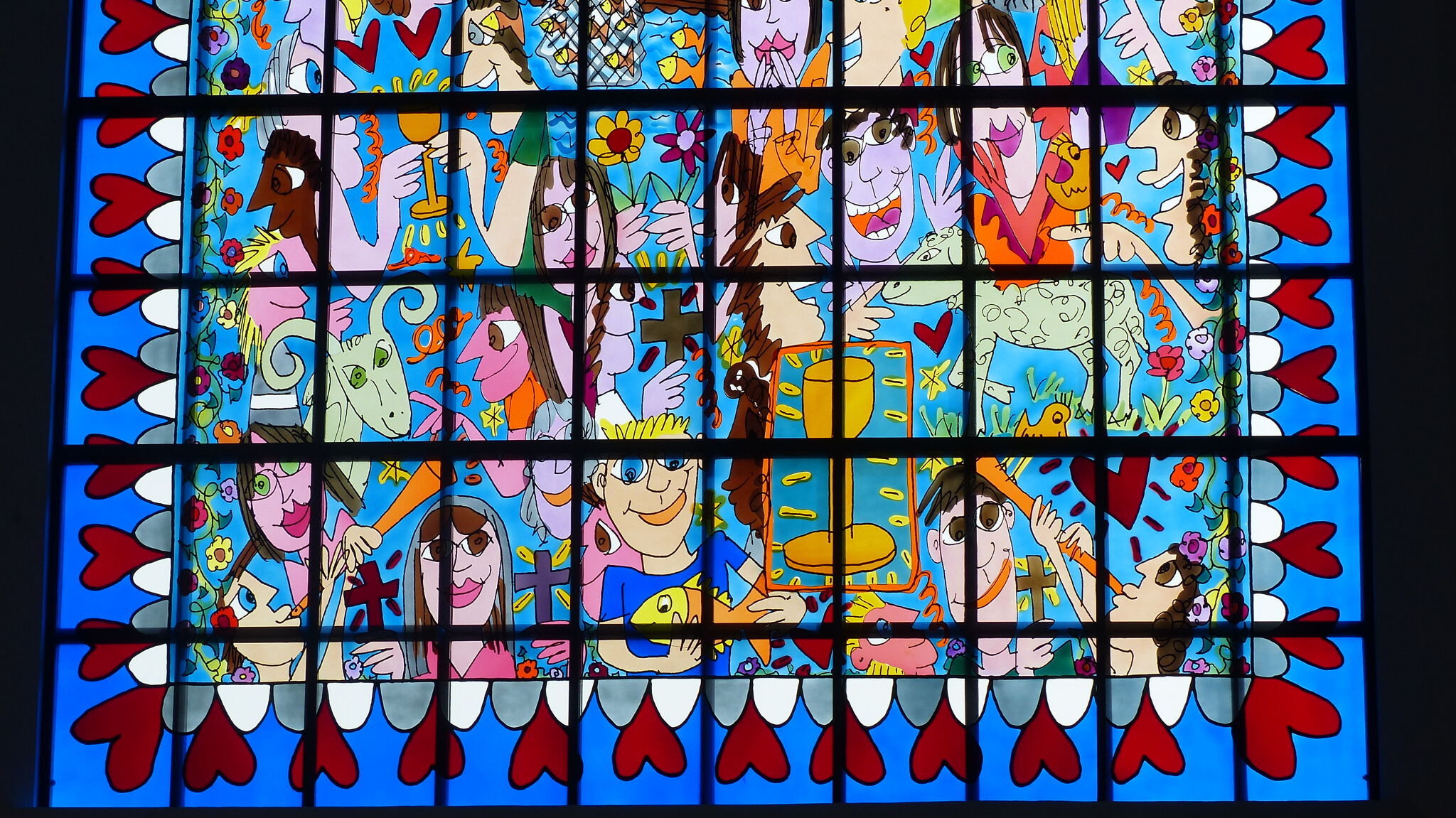 James Rizzi&mdash;Stained glass windows Kreuzeskirche