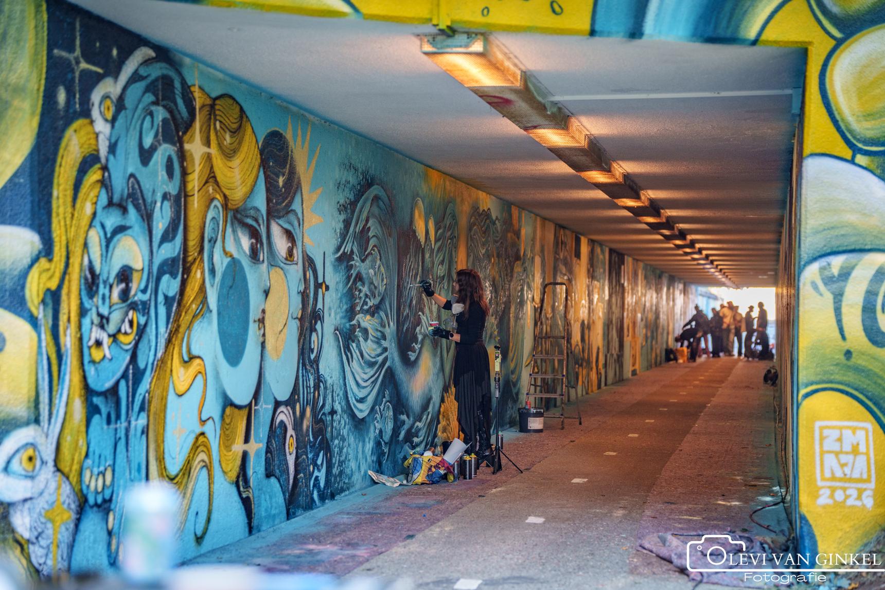 Zmaja, Marloes De Kiewit, Laxmi Manuela, Simian Switch, VAAF, Toscanabanana, Sokaris, Anouk Brand, Lucile Van Laecken, Rutger Termohlen, Sowet, Zark, Studio mutoni, Sasko, Kseniia Nel—Bospoorttunnel 'Wij eisen de nacht op'
