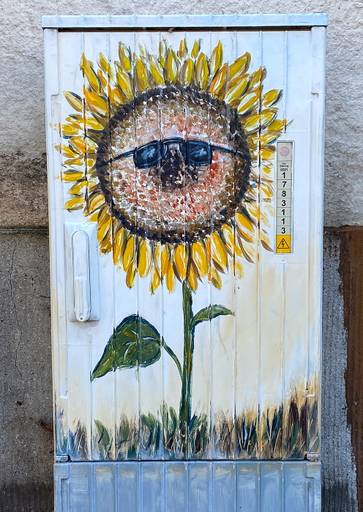 Sunflower with sunglasses