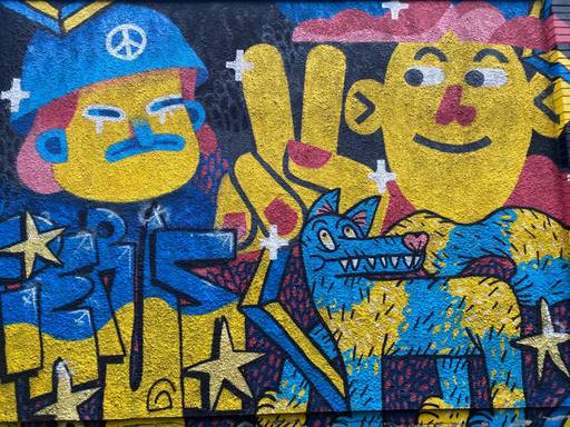 Graffiti wall dedicated to Ukraine