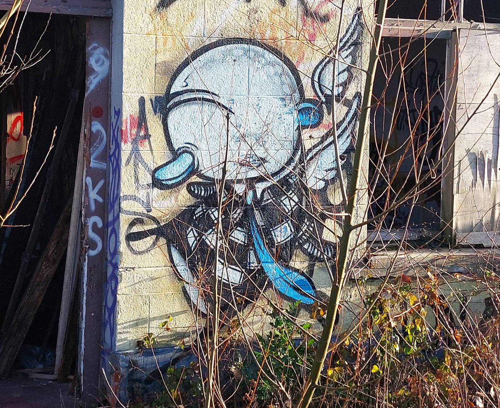 —Graffitispot verlaten oliesilo's