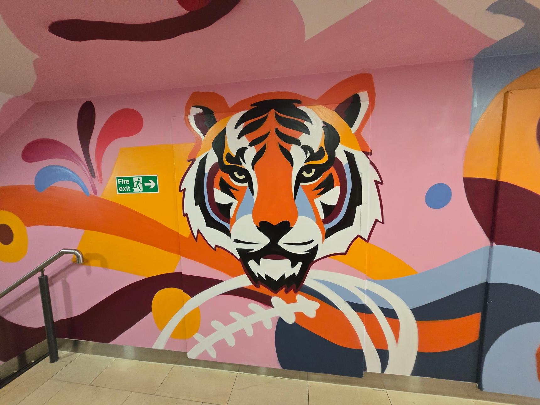 Graffwerk —Highcross Rooftop Carpark Access Corridor Mural