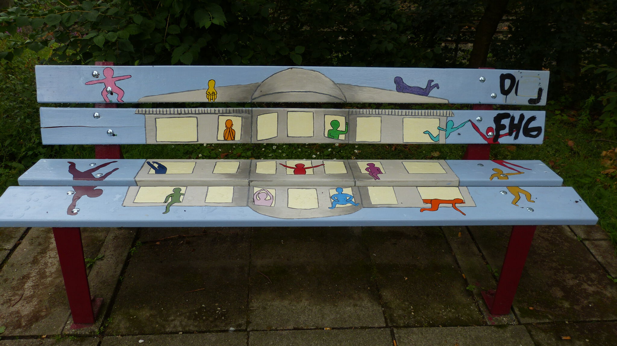 local schoolkids&mdash;Benches