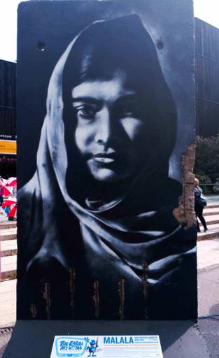 Malala Yousafzai on Berlin wall segment