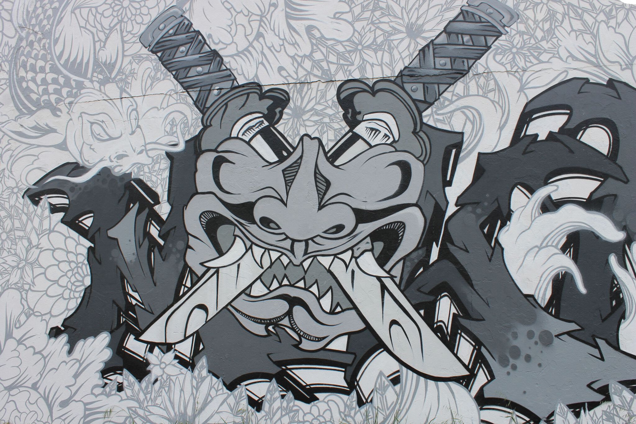 Snake, Big Daddy Moun, Soone&mdash;Street Bushido Wall