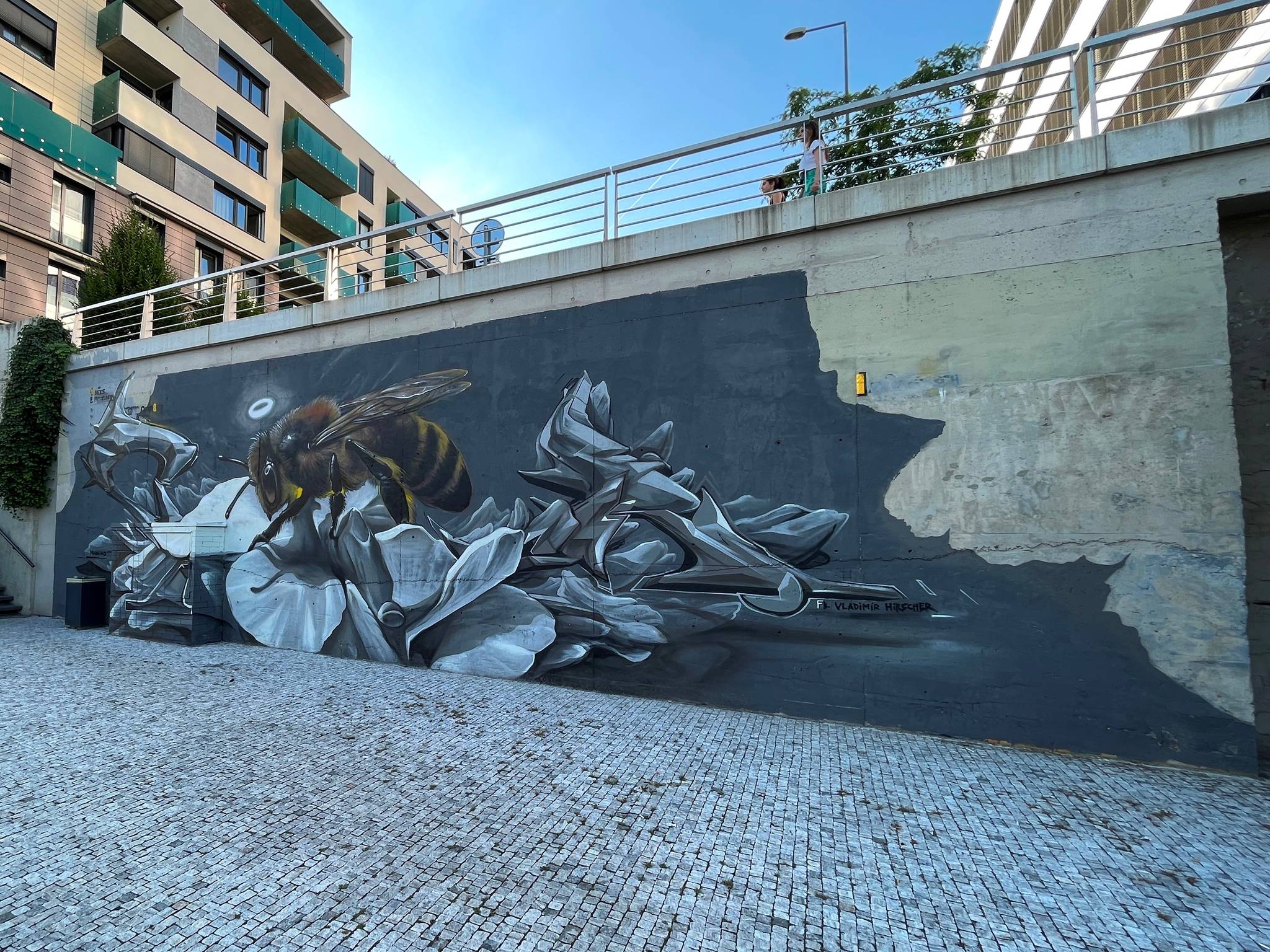 Caer8th&mdash;Bee on concrete flower