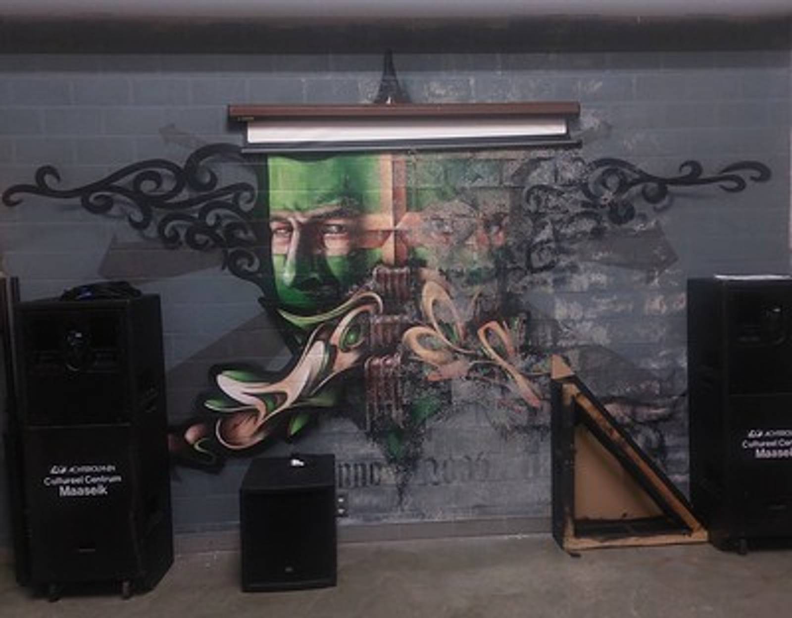 —Murals by Nash inside youth centre Fuego