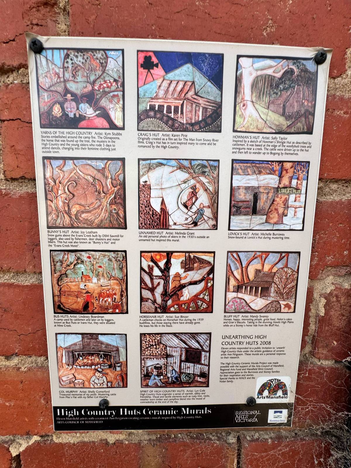 Various artists - Mansfield—High Country Huts Ceramic Murals