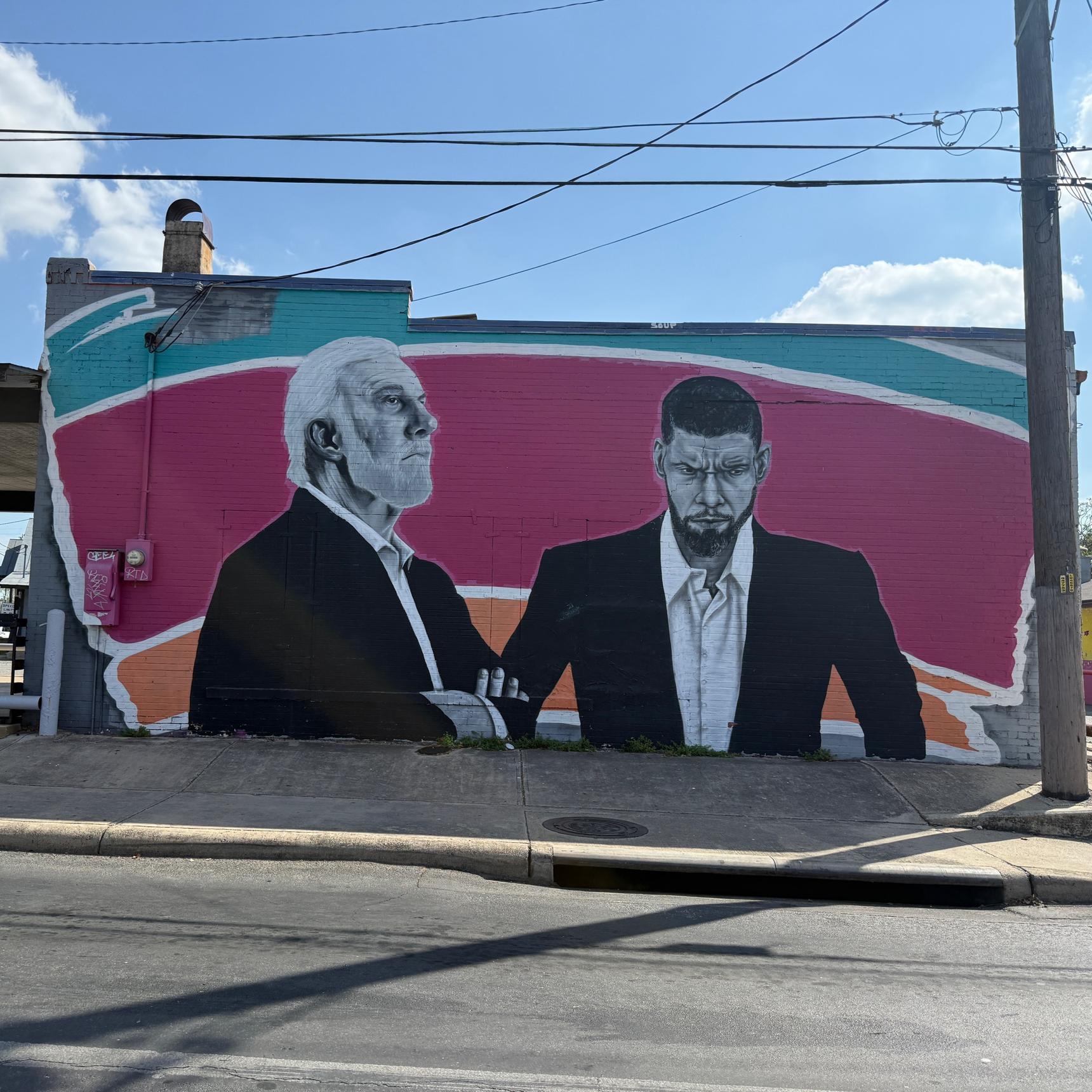 Nik Soupé—Gregg Popovich and Tim Duncan