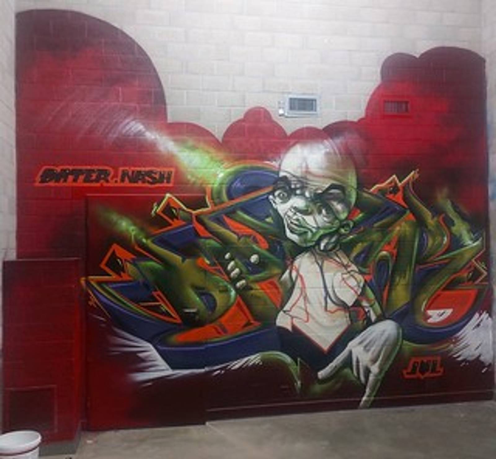 —Murals by Nash inside youth centre Fuego