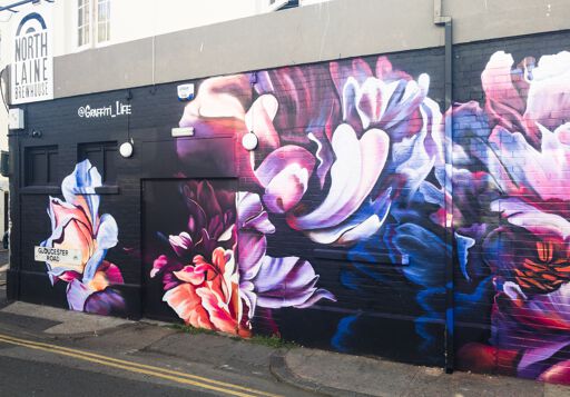 Pretty petals on the North Laine Brewhouse - made in association with North Laine Brewhouse