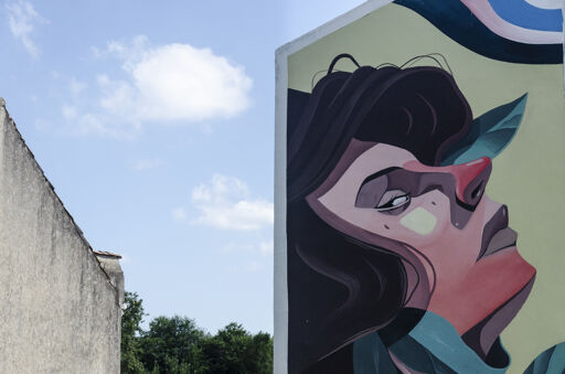 Wall by TWEE MUIZEN for DESORDES CREATIVAS 2019 in Ordes (Galicia, Spain)