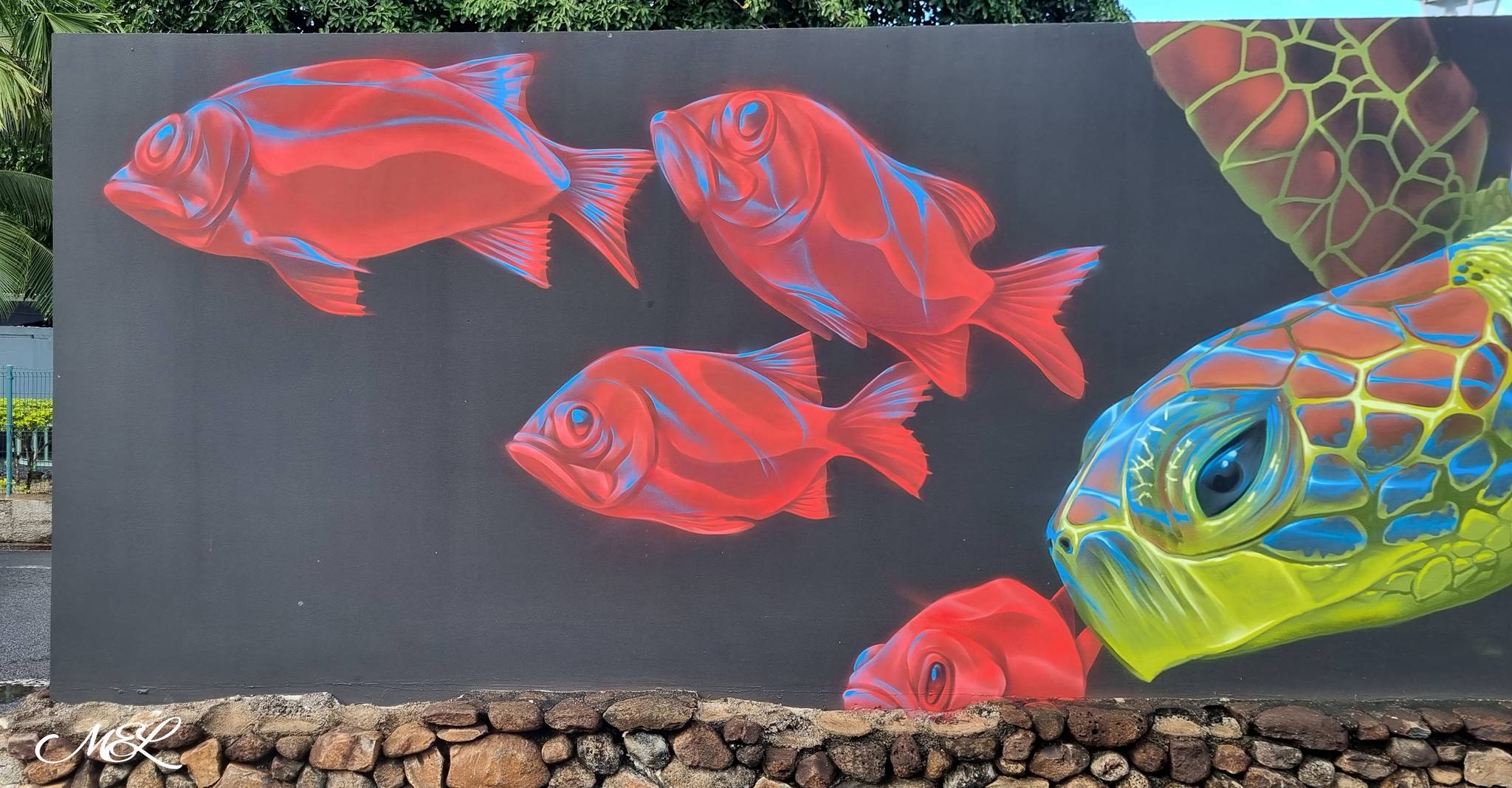 Unknown - Papeete&mdash;Tortue et poissons rouges
