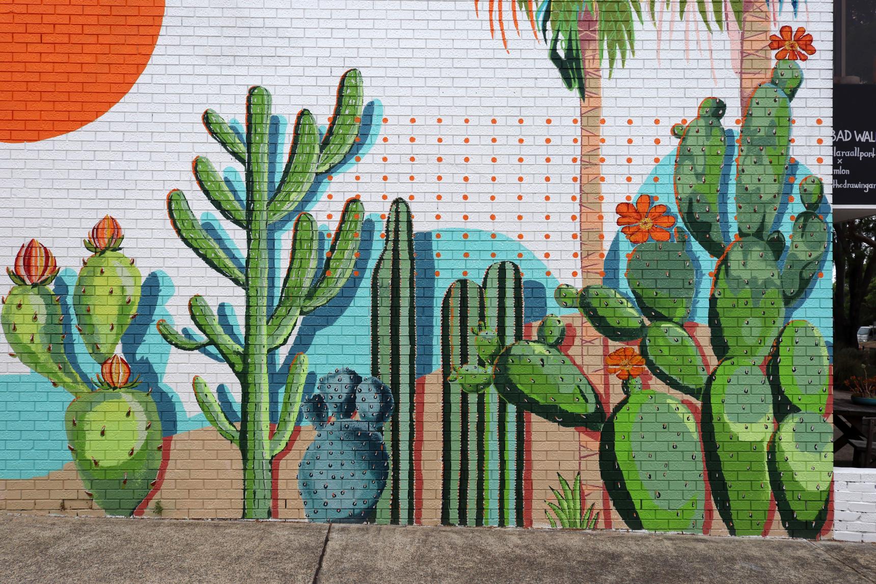 Lara Allport, M-lon, The Drawing Arm—Palm Springs Scandustrial Mural