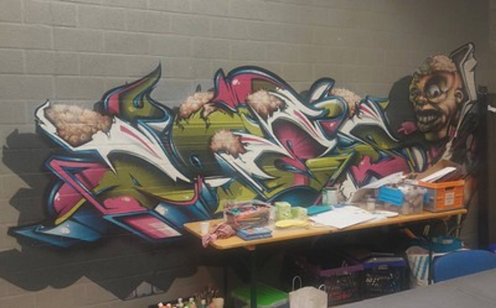 —Murals by Nash inside youth centre Fuego