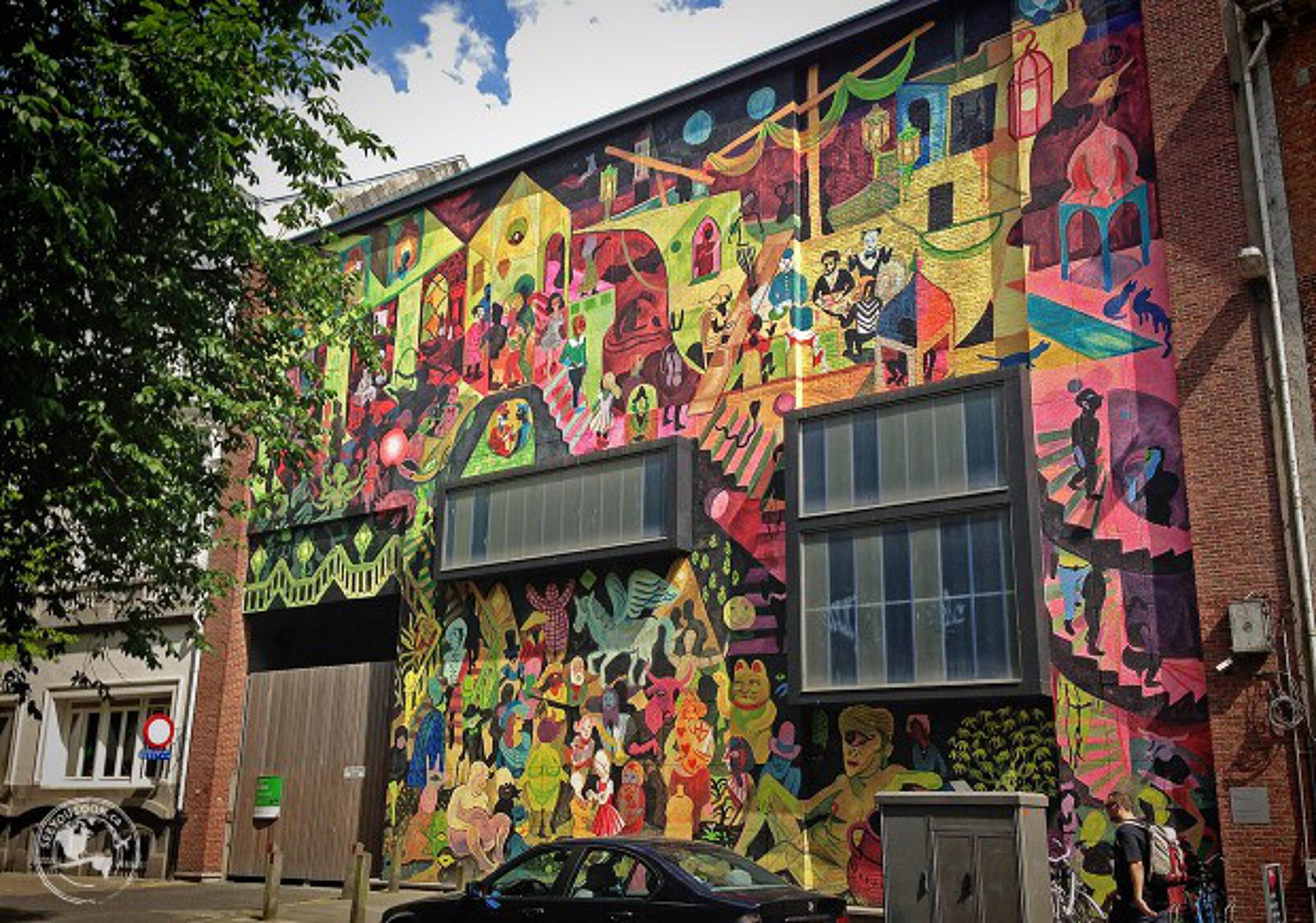 Art Mural, Comic walls, Brecht Evens&mdash;Colorful Parade - Stripmuur Antwerpen