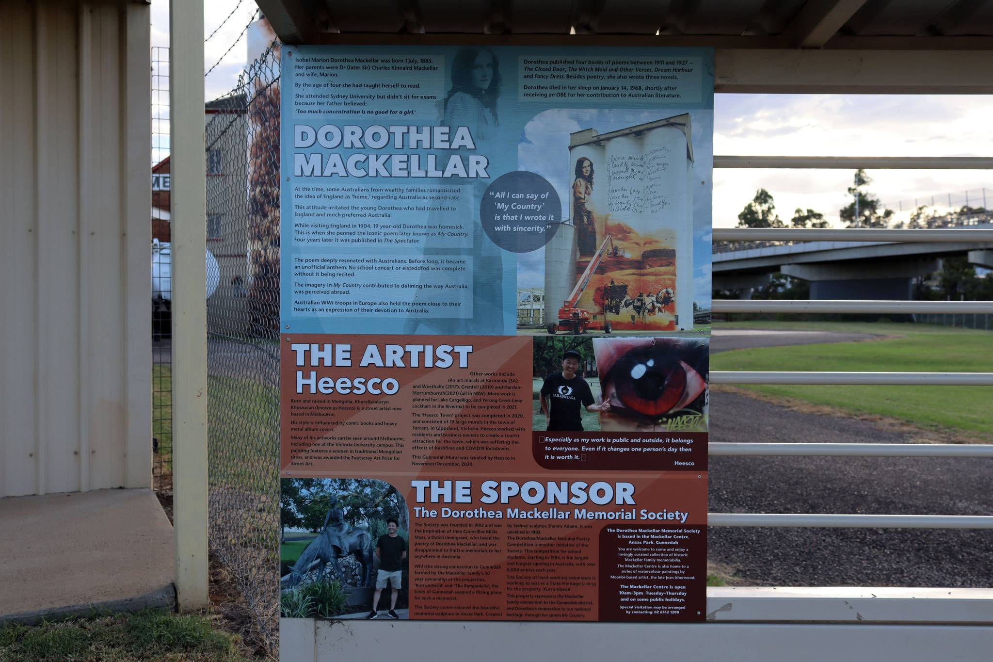 Heesco&mdash;Gunnedah Maize Mill Dorothea Mackellar Mural