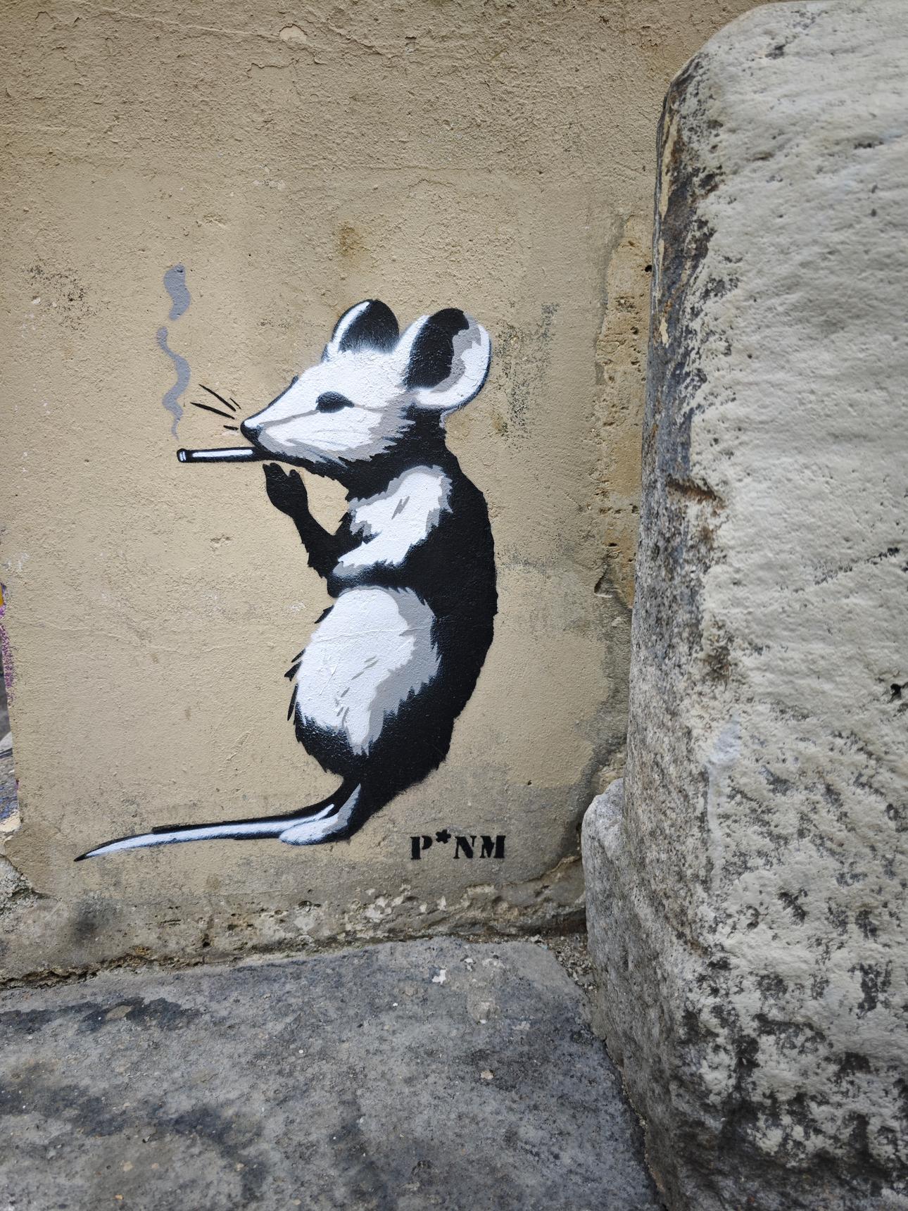 Click Street La Souris Qui Fume by p*nm - Street Art Cities