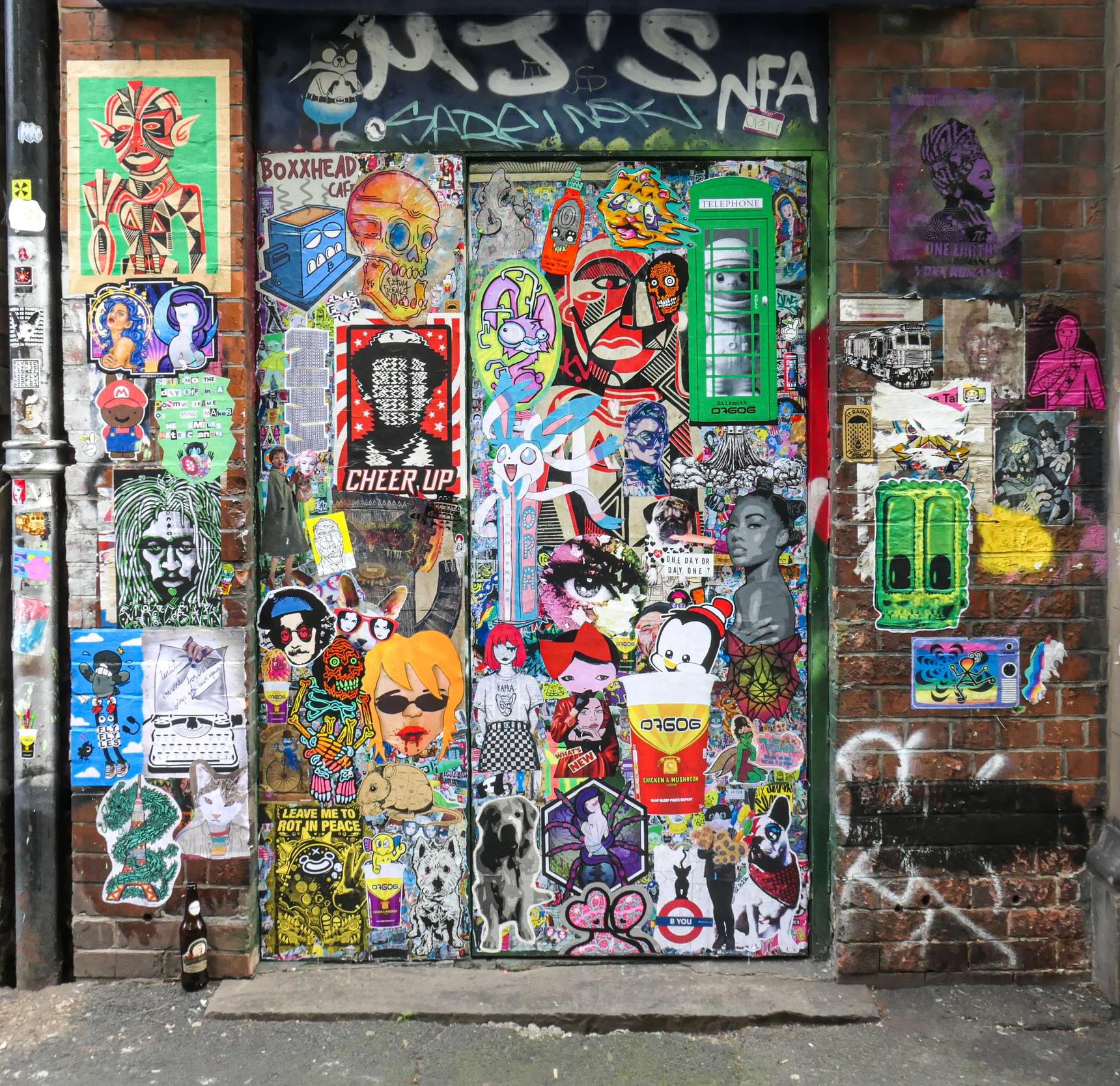 D7606, C3, cheer up, Voxx Romana, Rx Skulls, City Kitty, Filthy Freak 66, kafka is famous , coloquix, DMSTFF, Liz Art Berlin, Stickermaidberlin, FlyFlyLes , wilko—Paste up collage by C3 and D7606