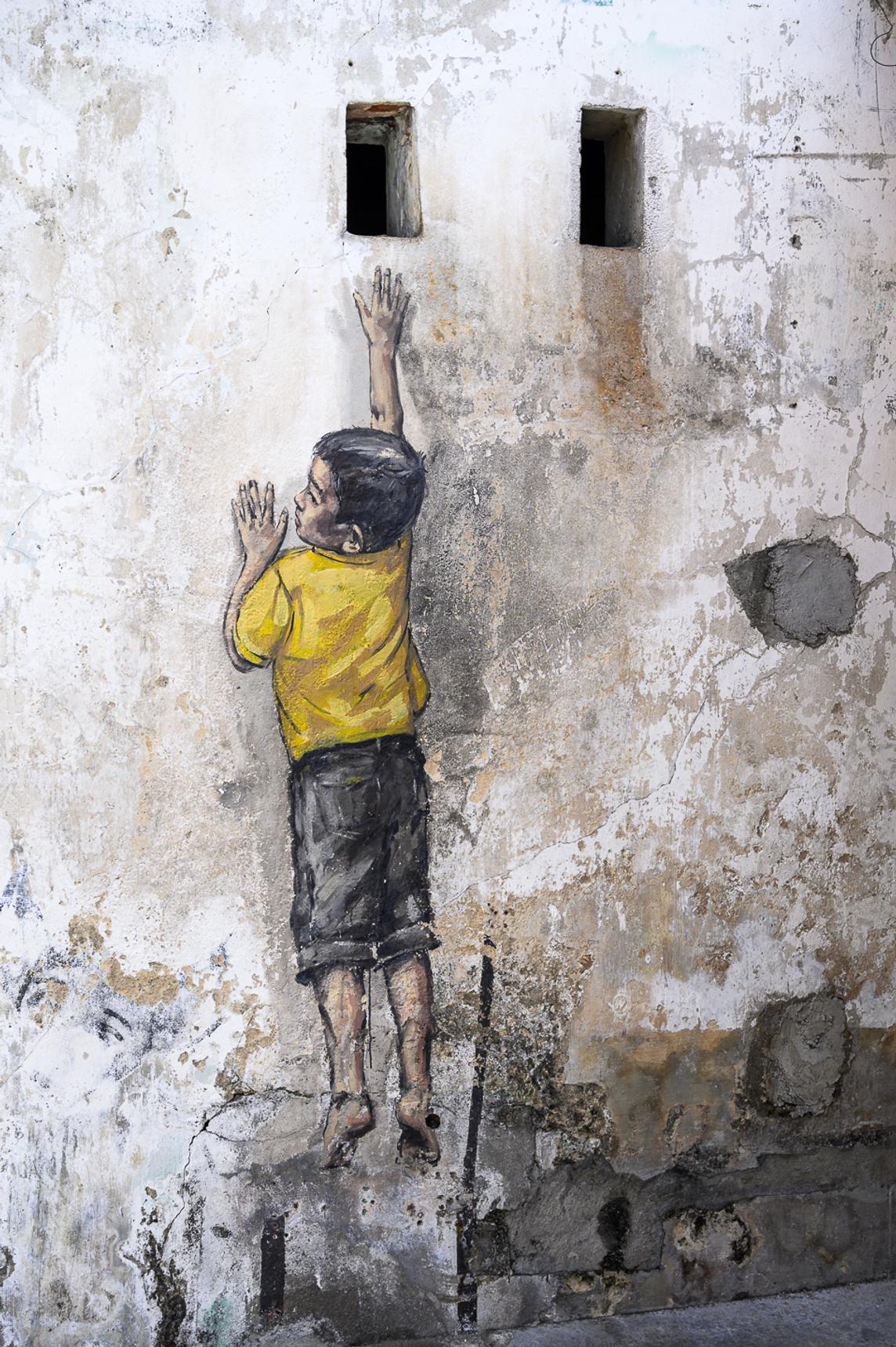 Ernest Zacharevic—Boy on Chair