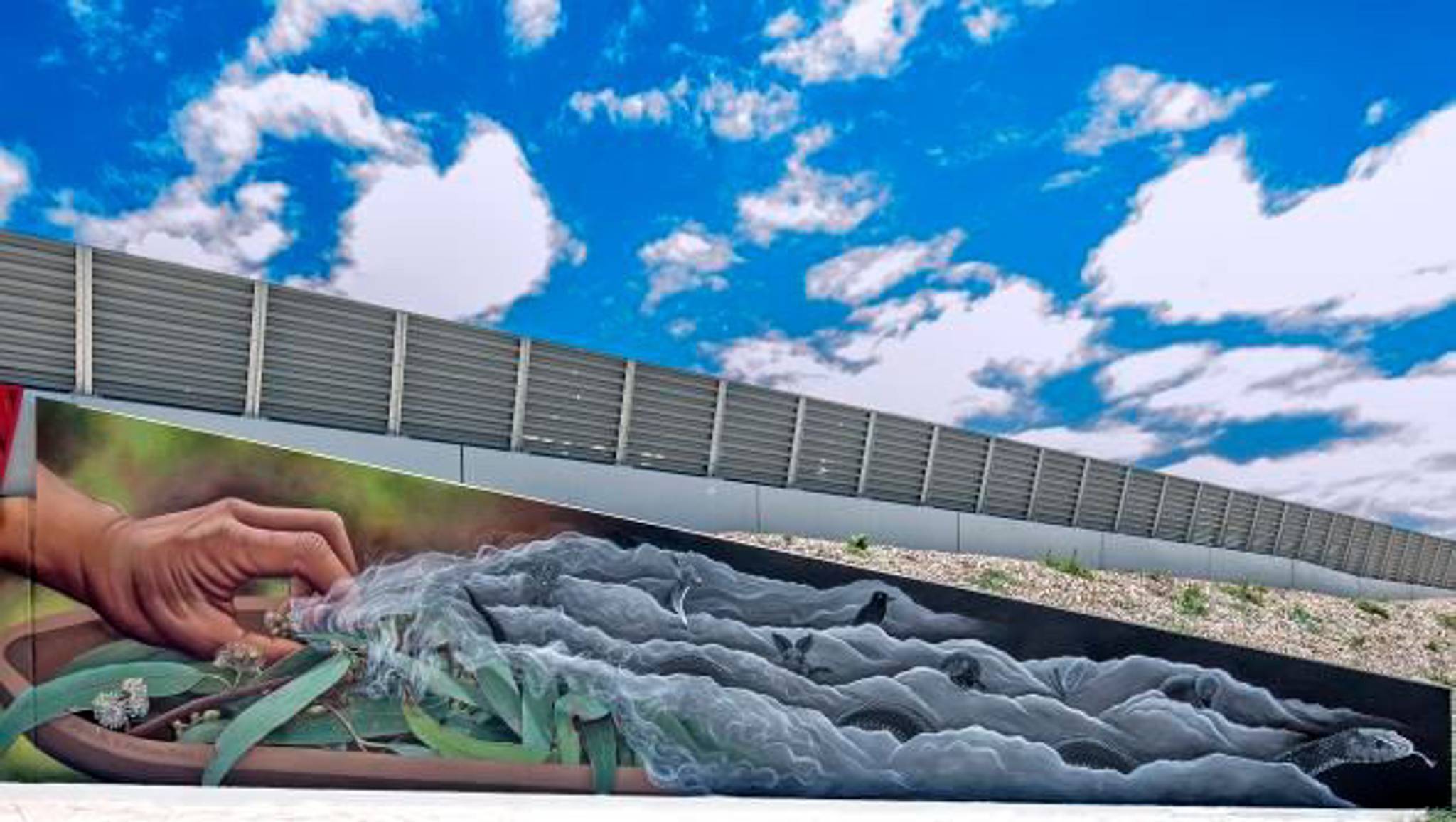 Hayden Dewar, Ashleigh Pugh&mdash;The Mordialloc Freeway Underpass Mural Project 