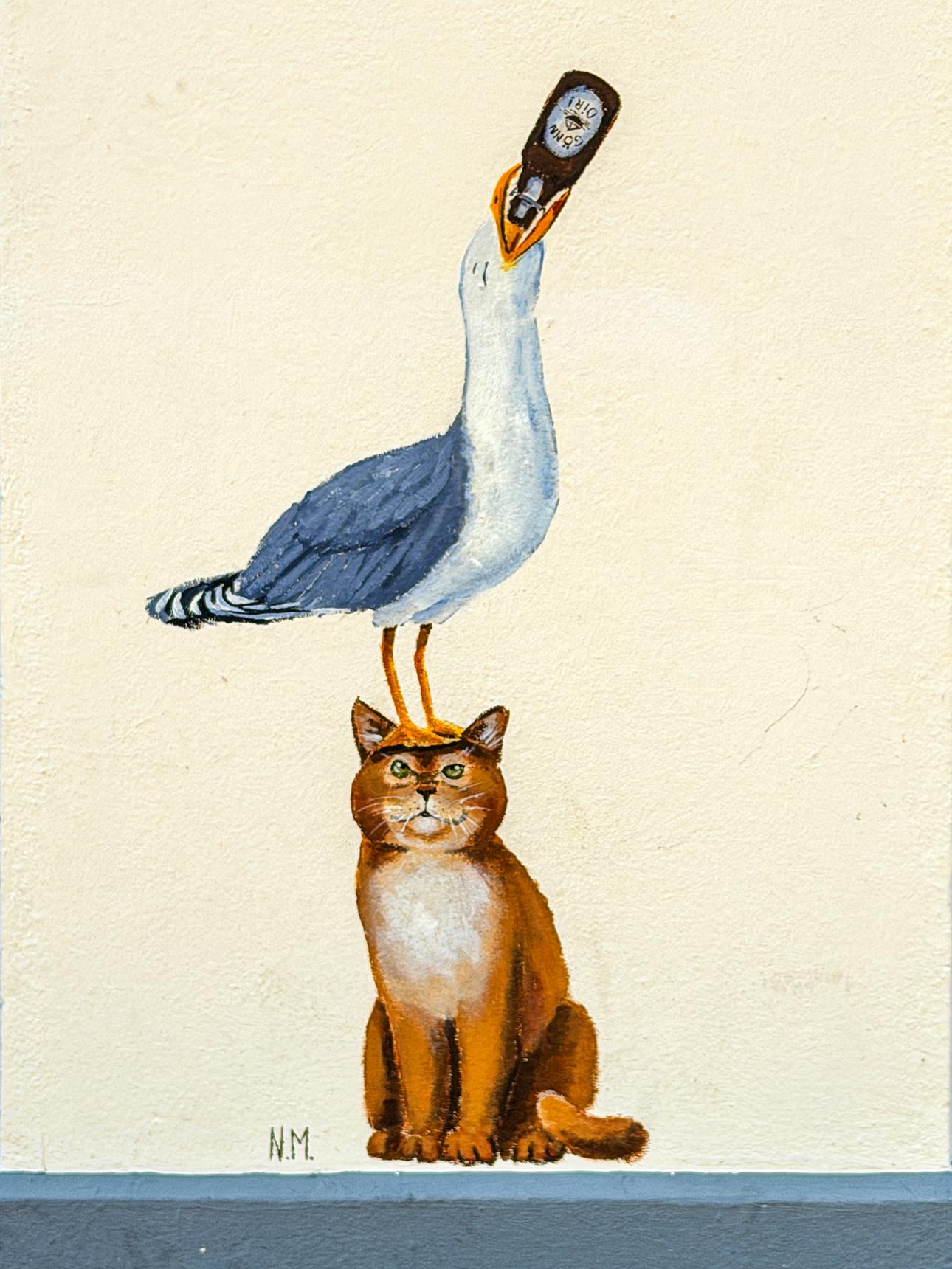 N.M.—Katze und Möwe