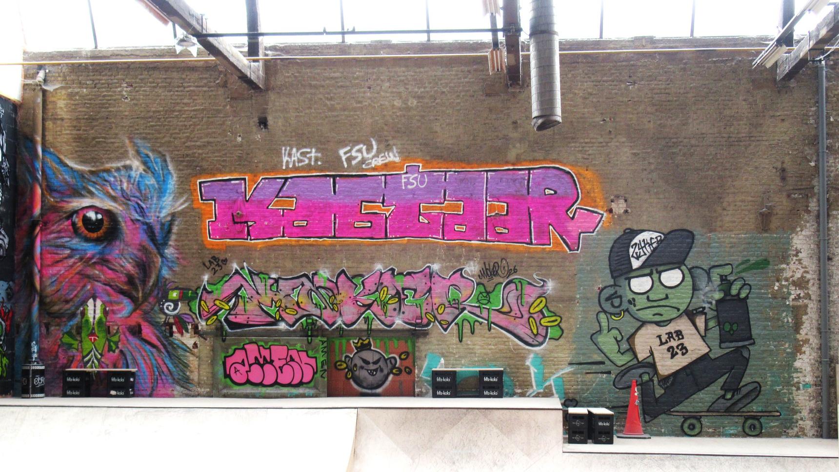 Samor, Klaas Van der Linden, Zyker, Resto, la.kus, Kiewie, Quatch, Unknown - Ghent, Kazimir Art—Arsenaal Skatepark jam