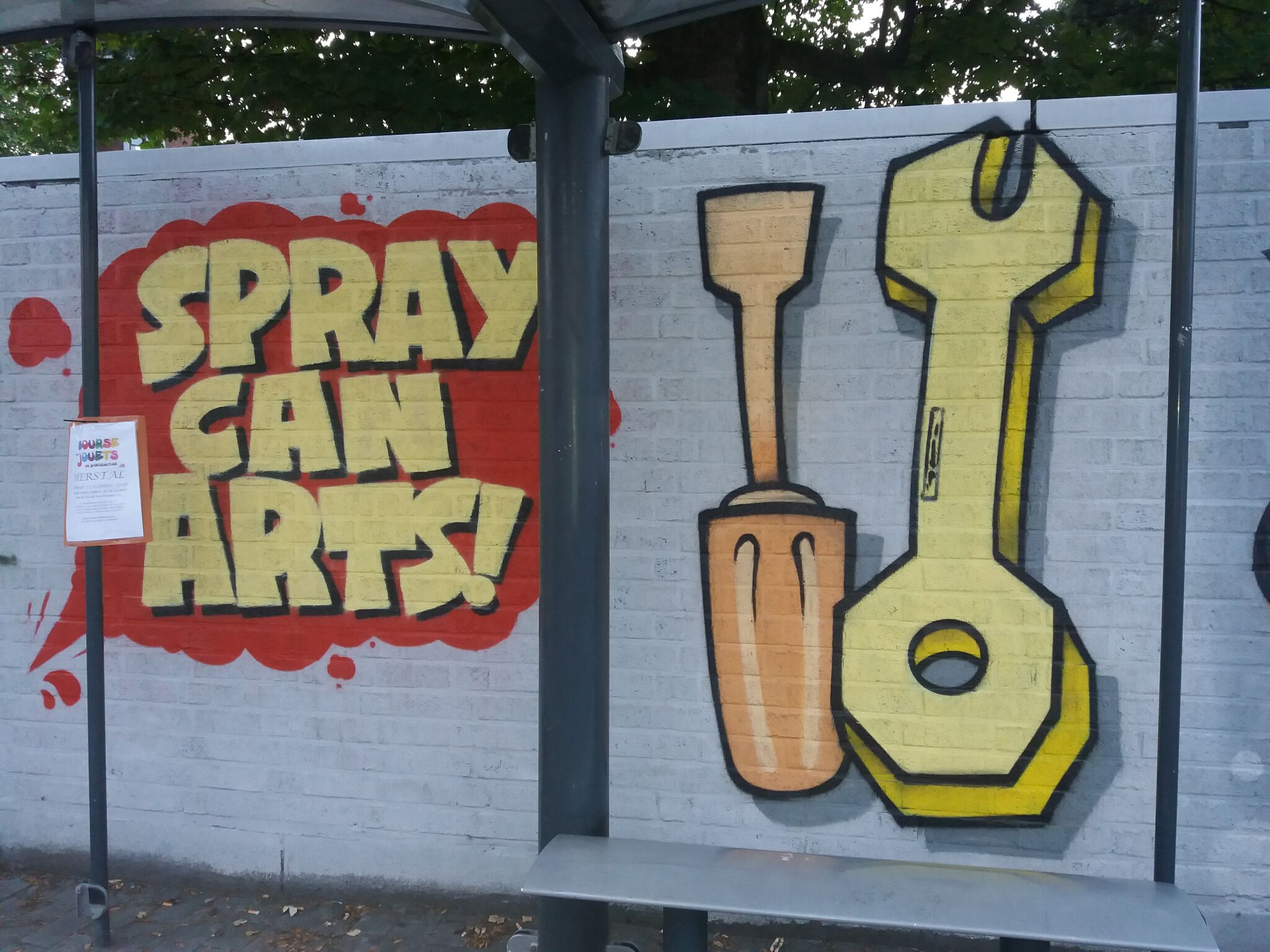 spray can arts, Soke - la cabane, les debrouillards&mdash;Herstal wall